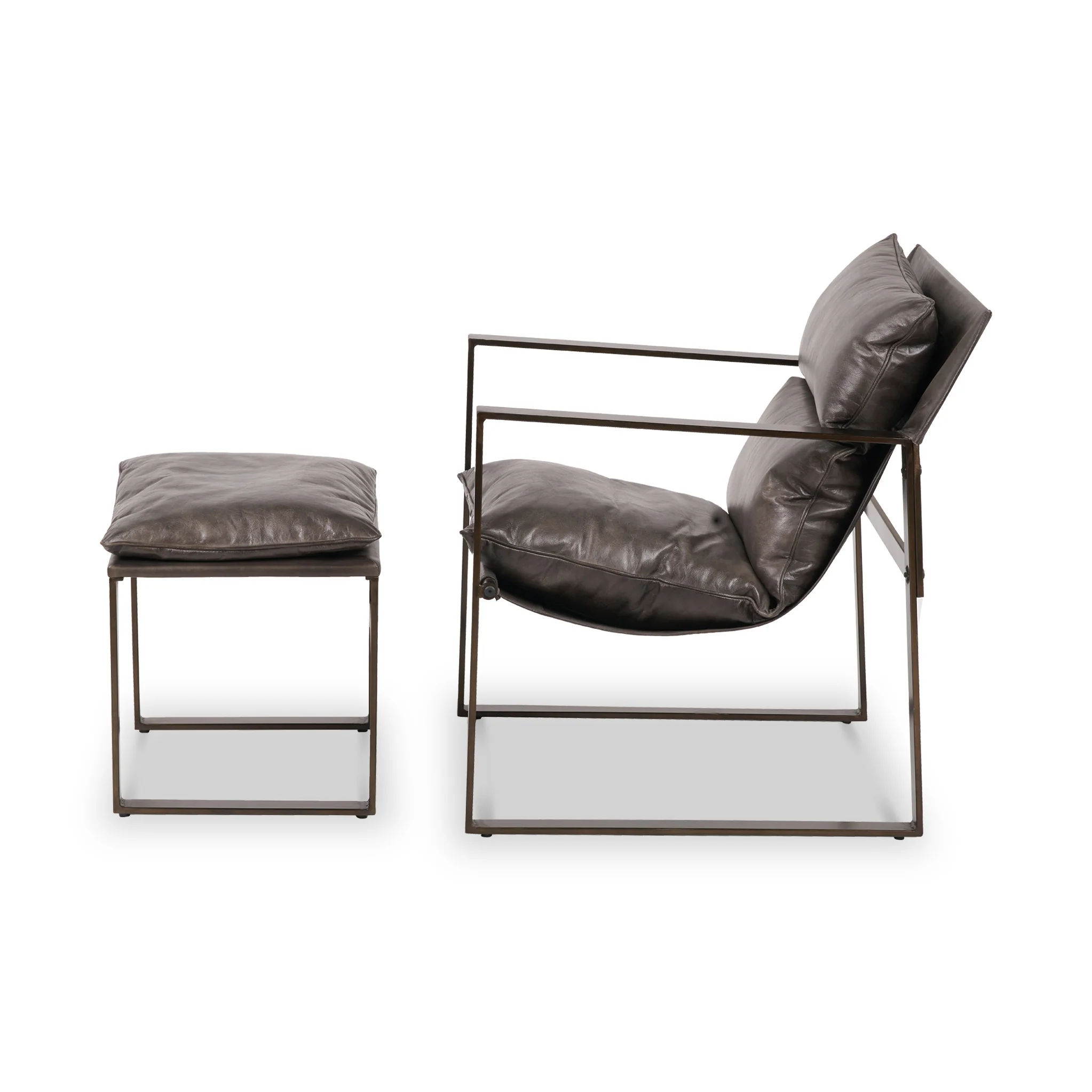 Nico Leather Accent Chair & Footstool - Image 13
