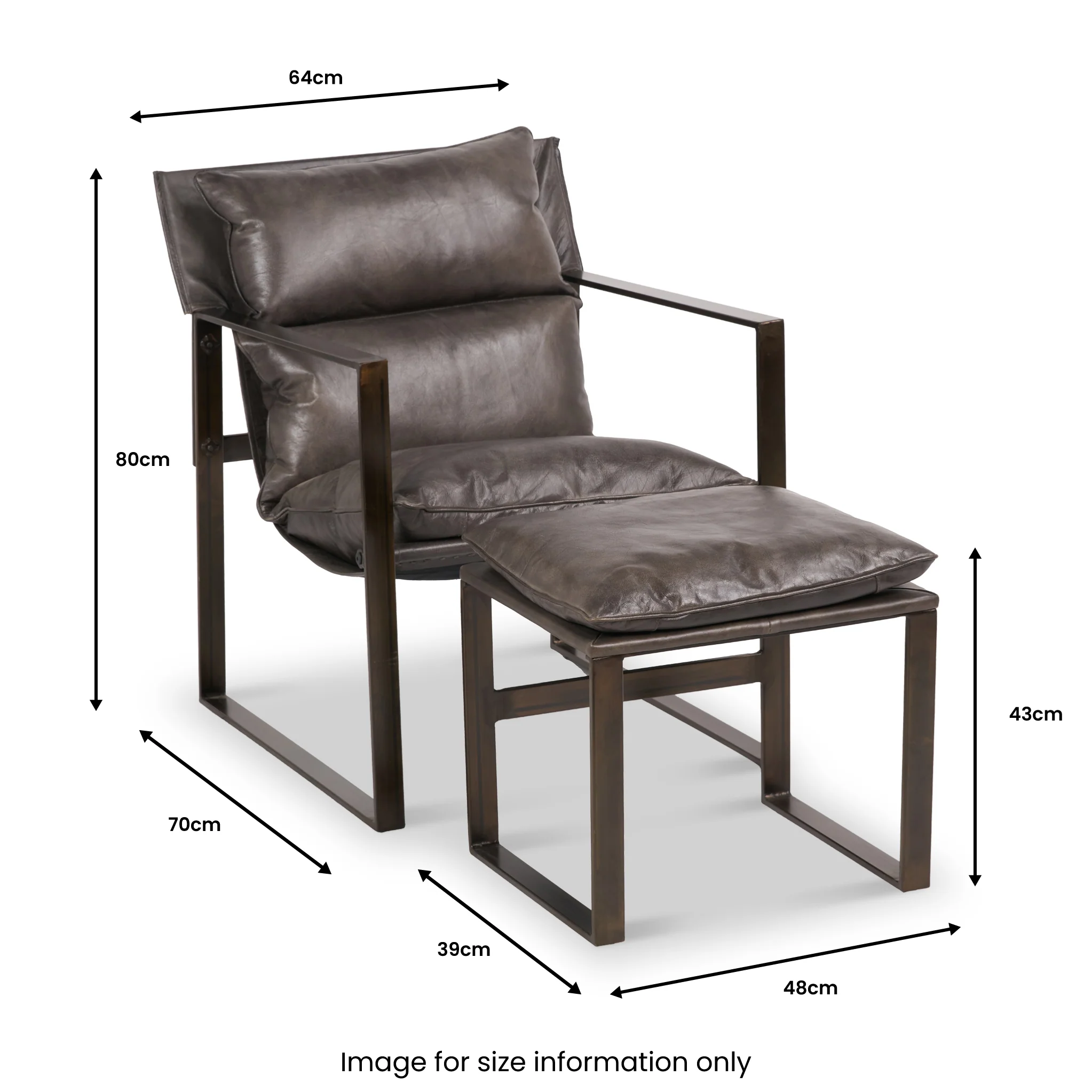 Nico Leather Accent Chair & Footstool - Image 20