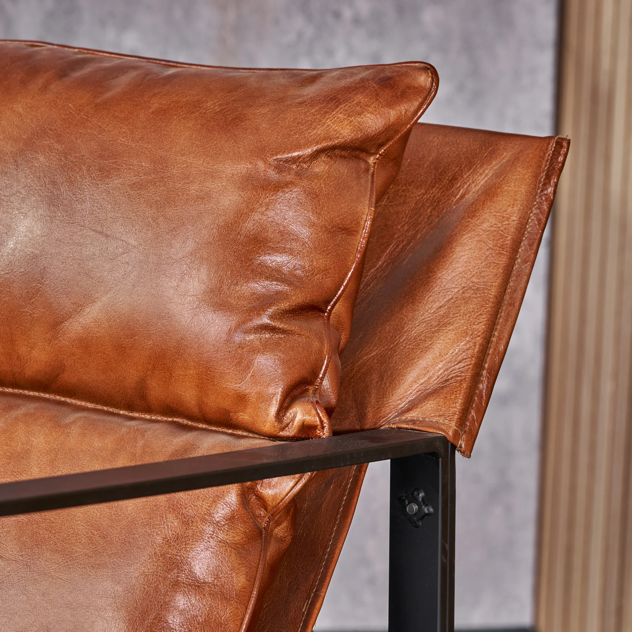Nico Leather Accent Chair & Footstool - Image 5