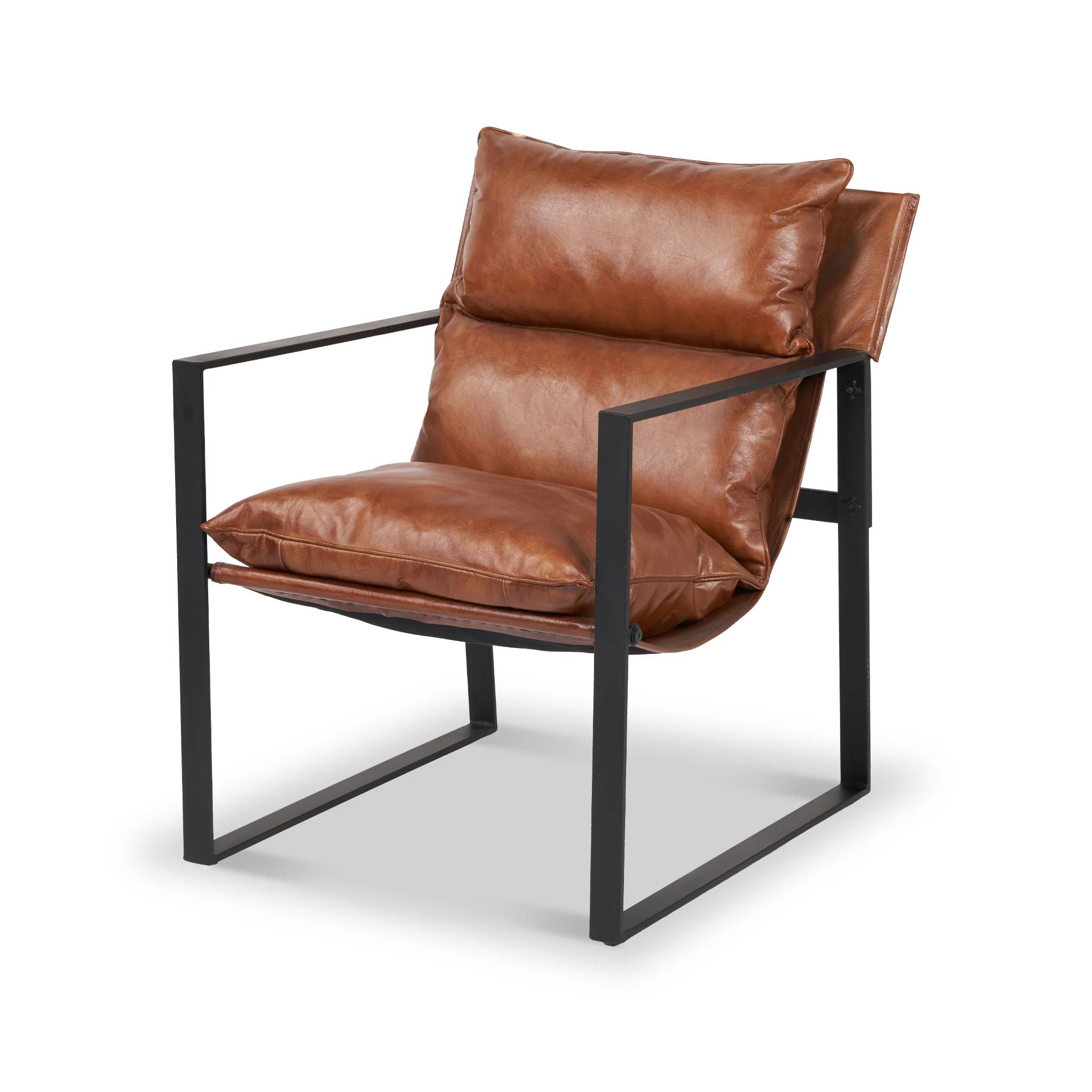 Nico Leather Accent Chair & Footstool - Image 7