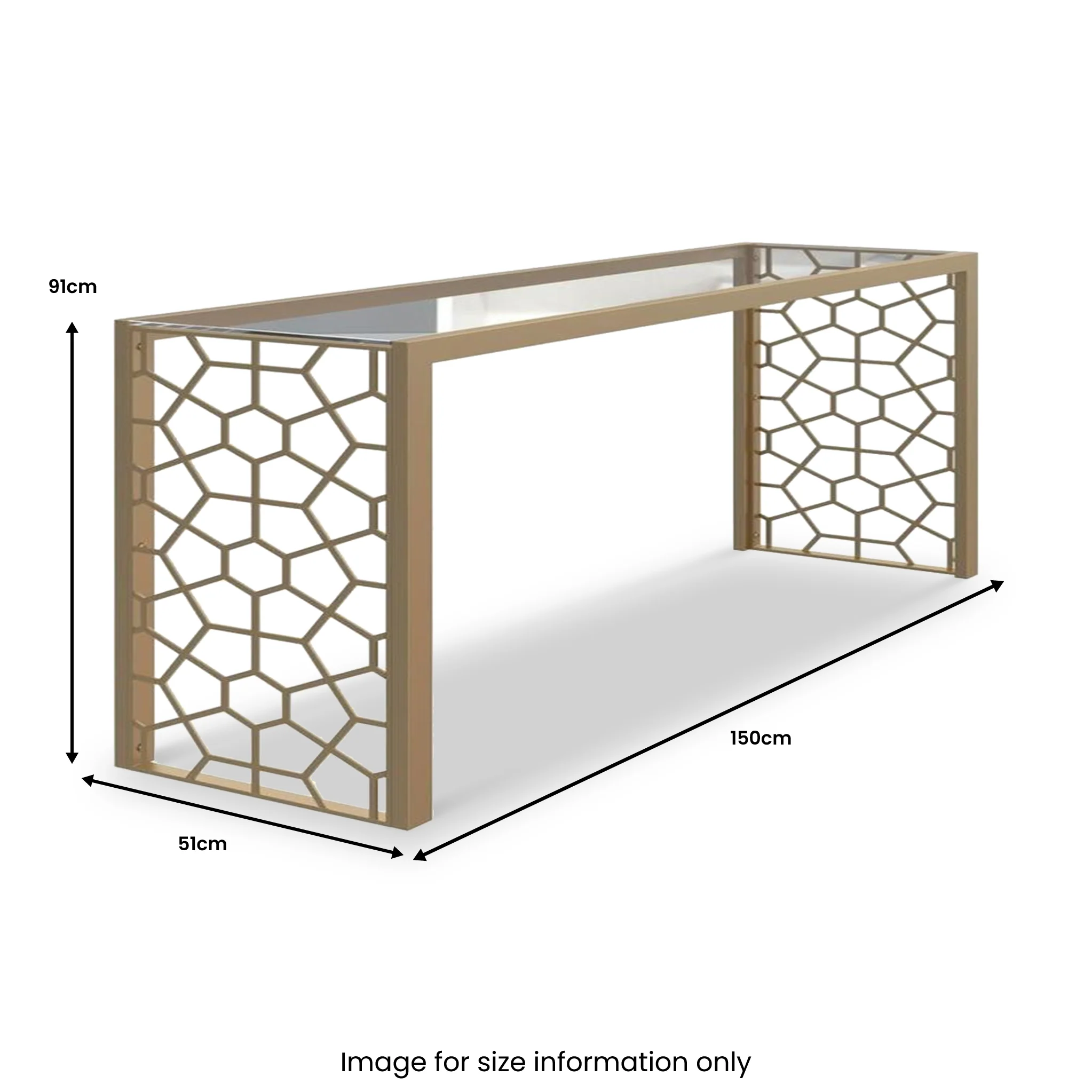 Niko Honeycomb Glass Console Table - Image 2