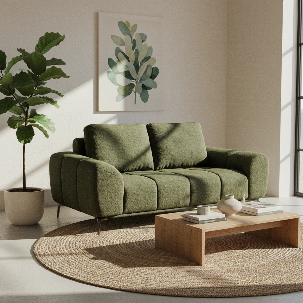 Noelle Textured Fabric 2 Seater Sofa - Image 2
