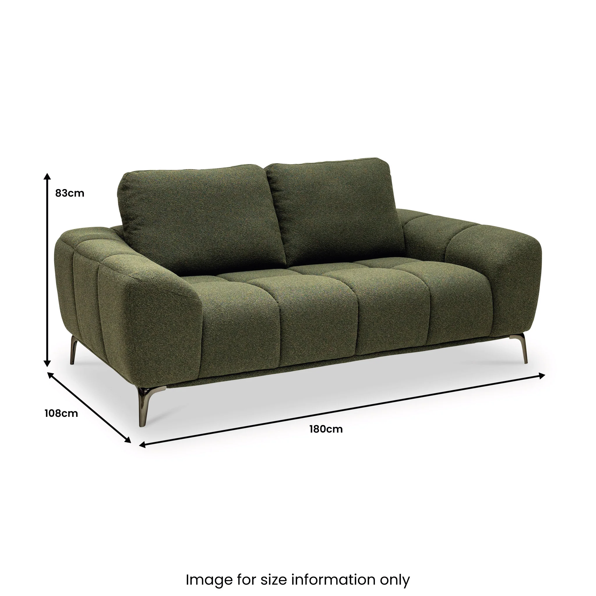 Noelle Textured Fabric 2 Seater Sofa - Image 4