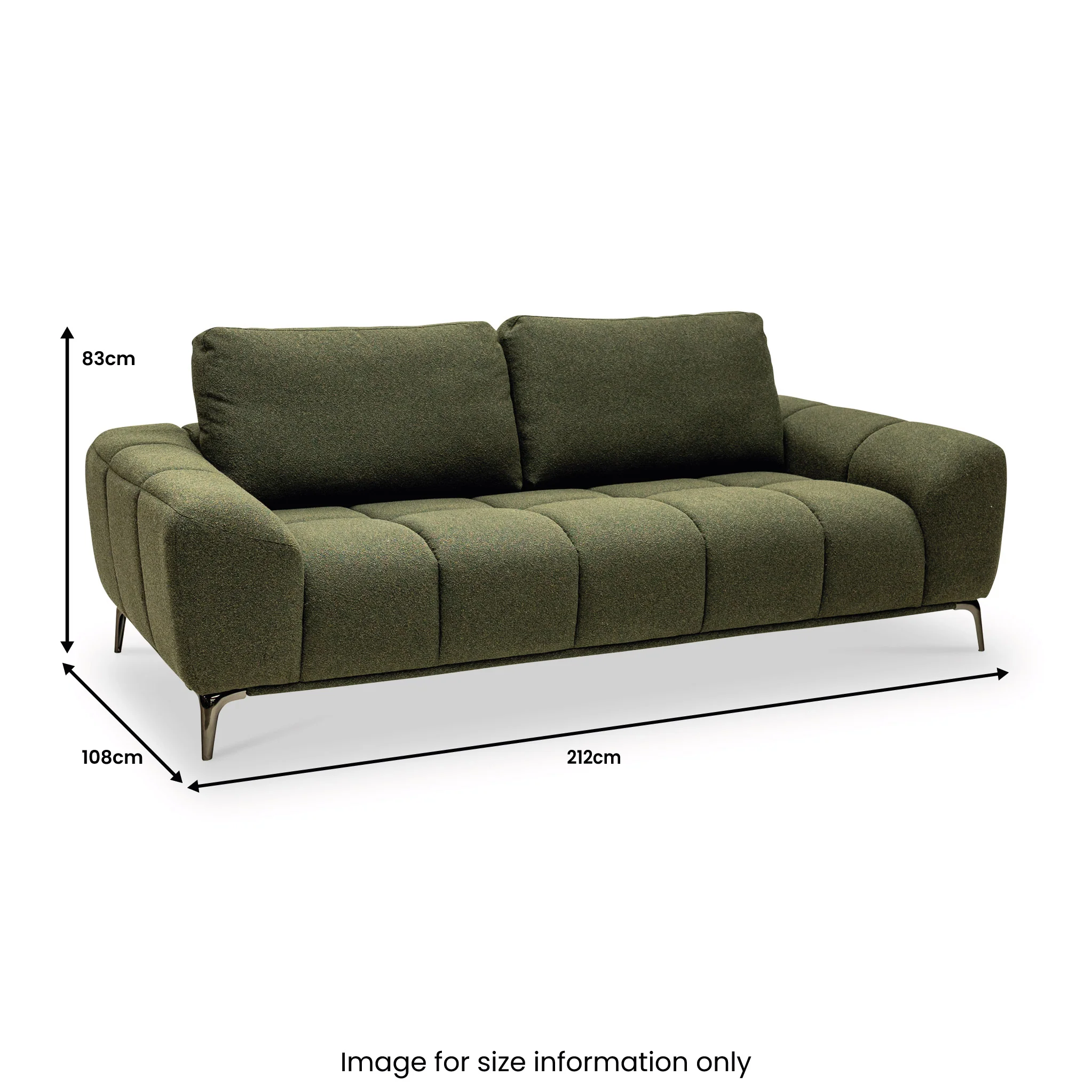 Noelle Textured Fabric 3 Seater Sofa - Image 4