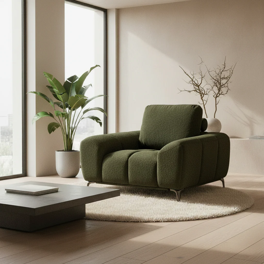 Noelle Textured Fabric Armchair - Image 2