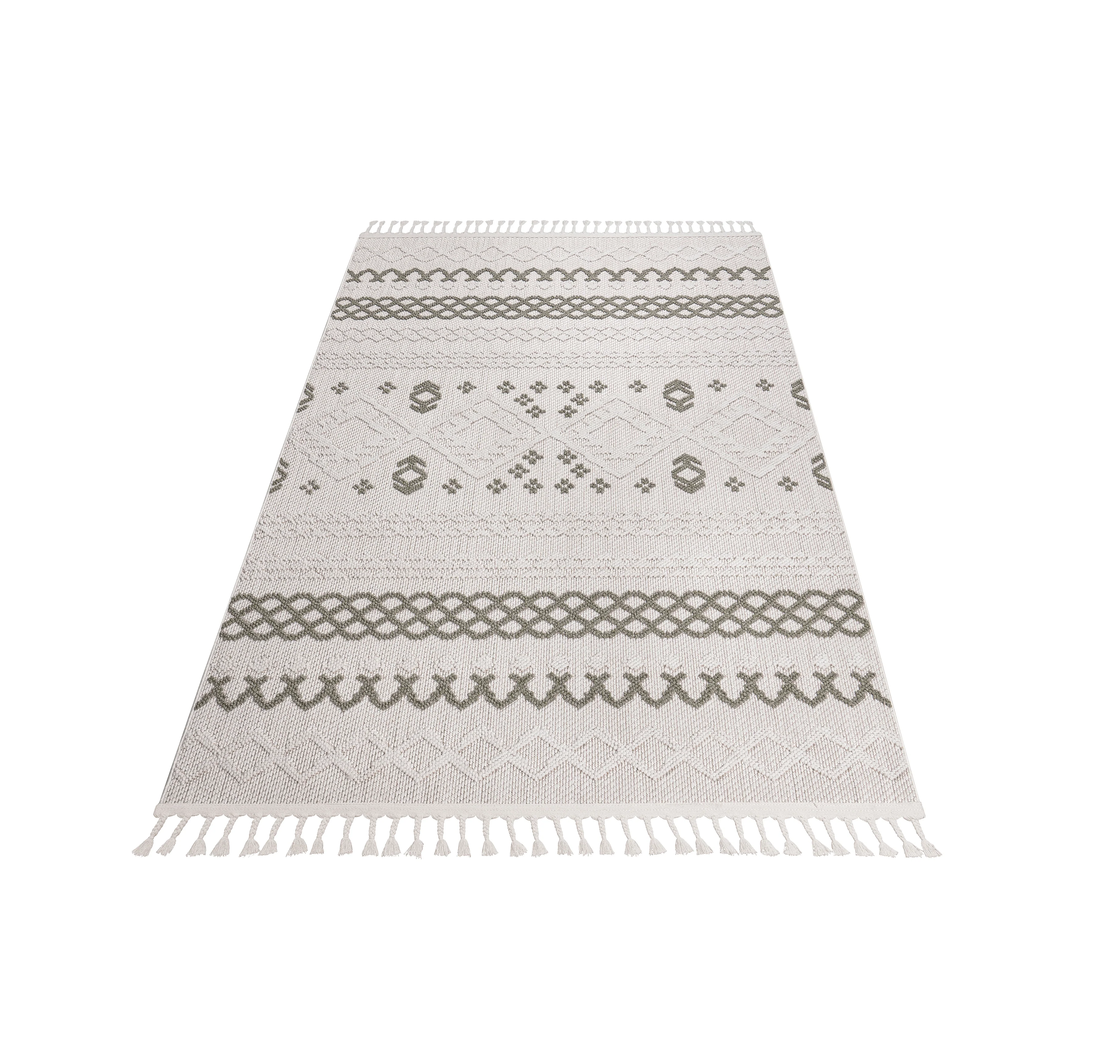 Norcross Flat and Loop Design Tassled Rug - Image 3