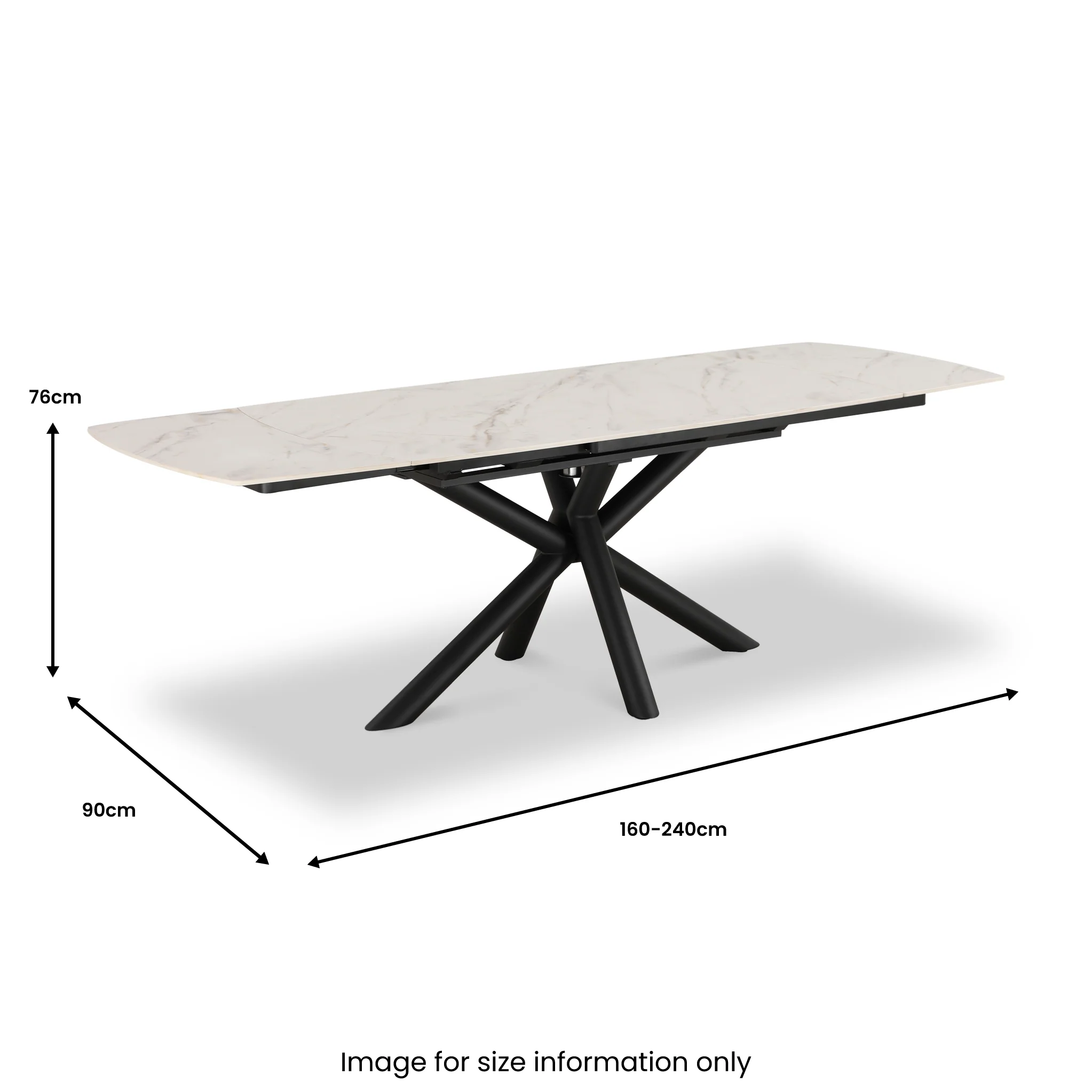 Noura 160-240cm Extending Ceramic Dining Table - Image 16