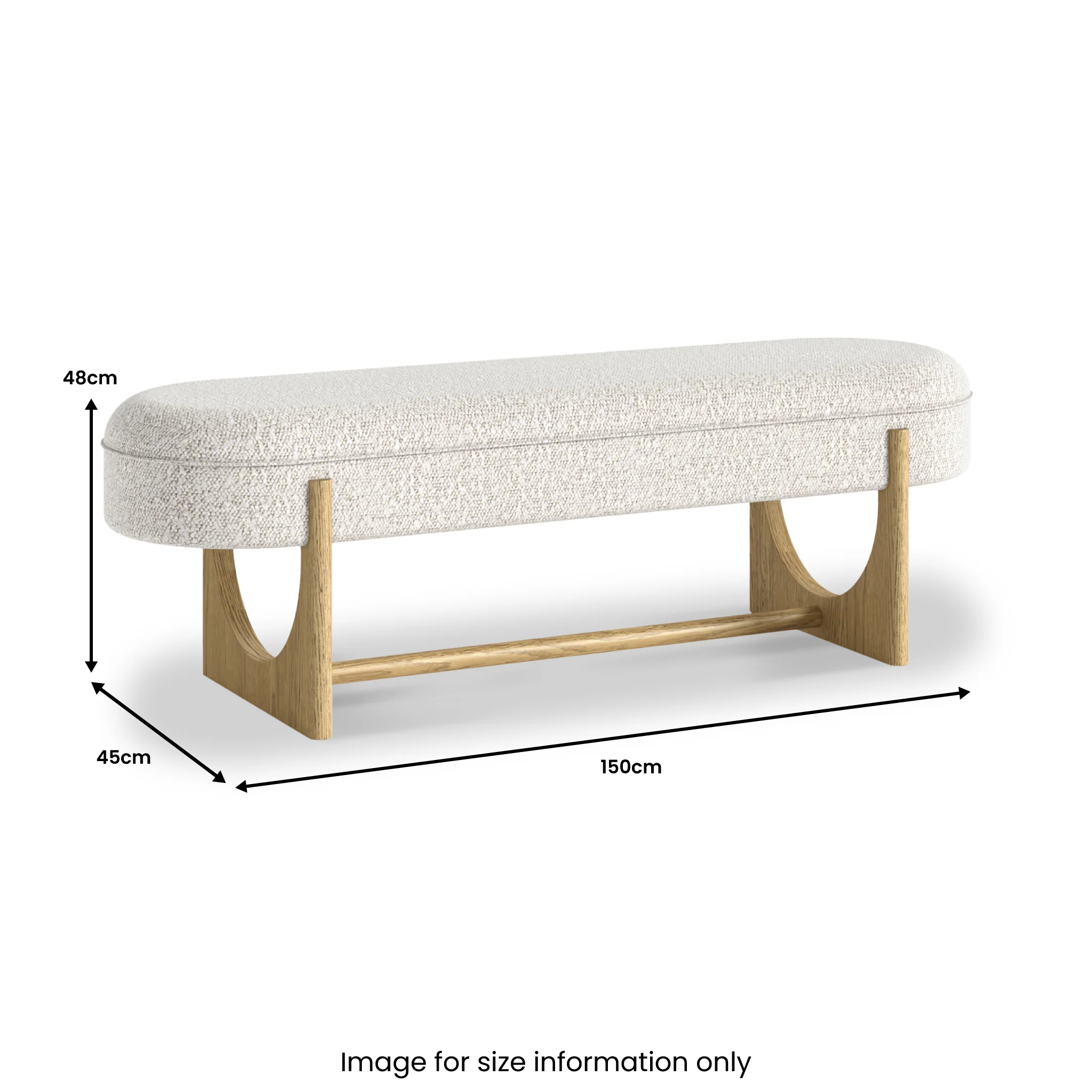 Nyssa Boucle 150cm Dining Bench - Image 3