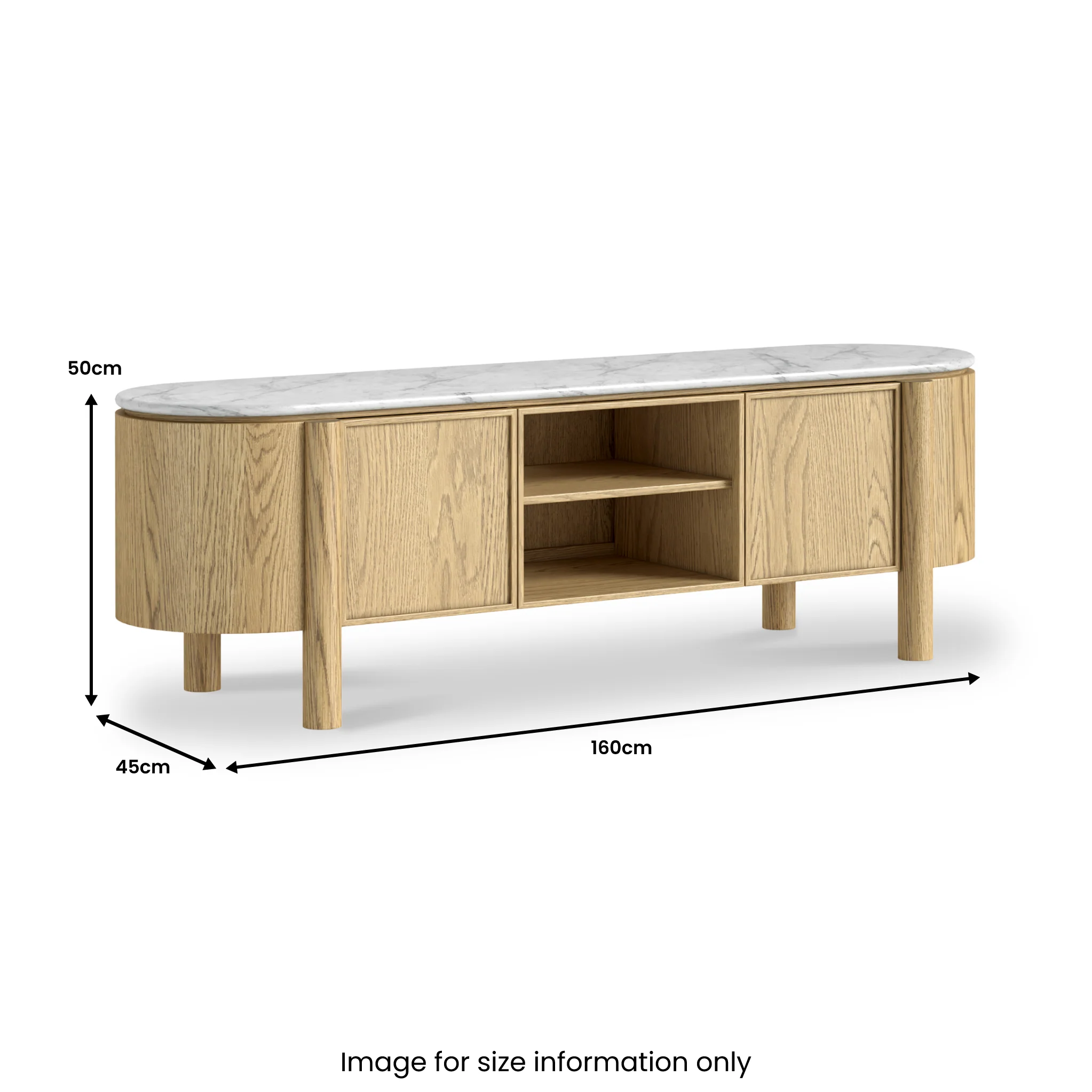 Nyssa Marble Top 160cm TV Unit - Image 2