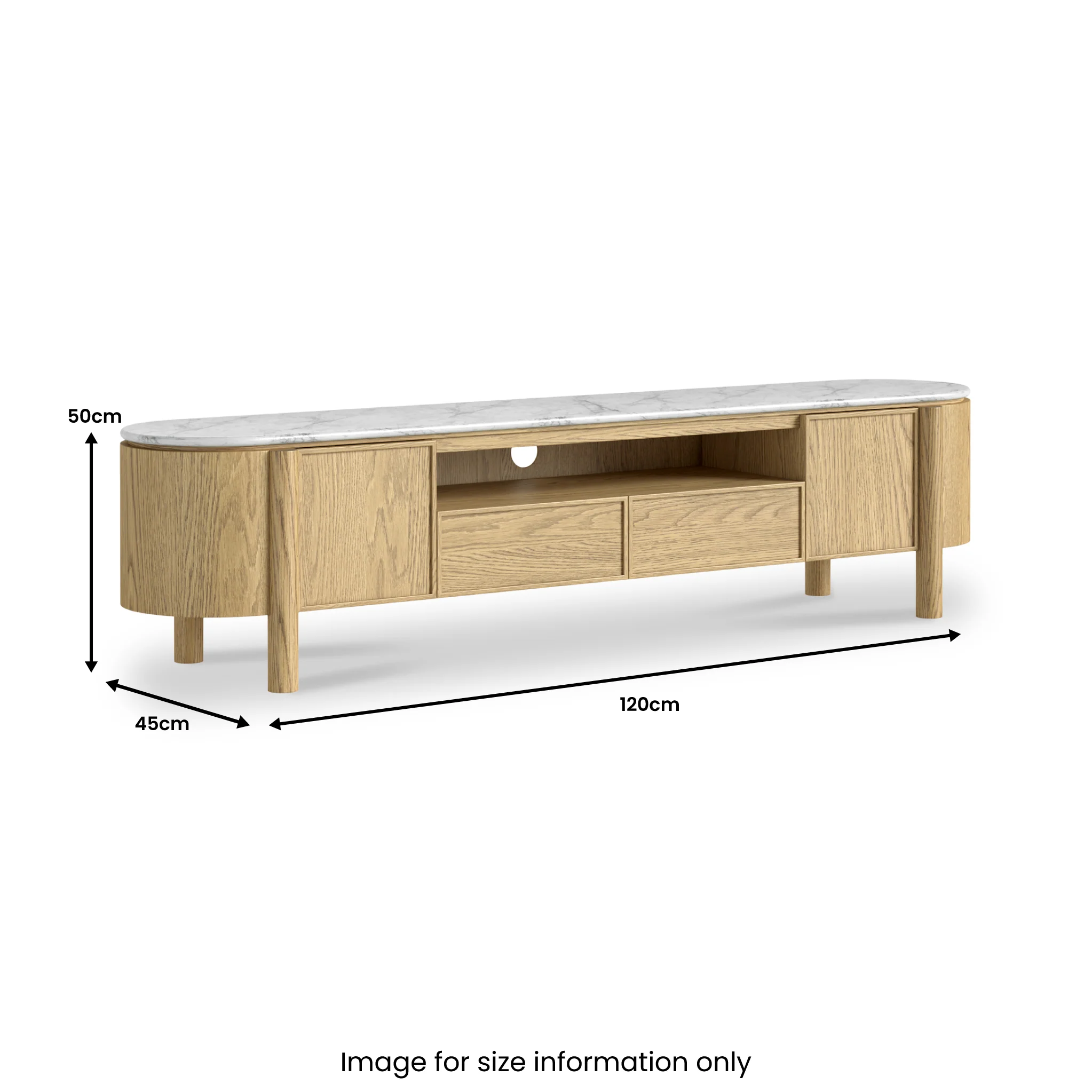 Nyssa Marble Top 210cm TV Unit - Image 3