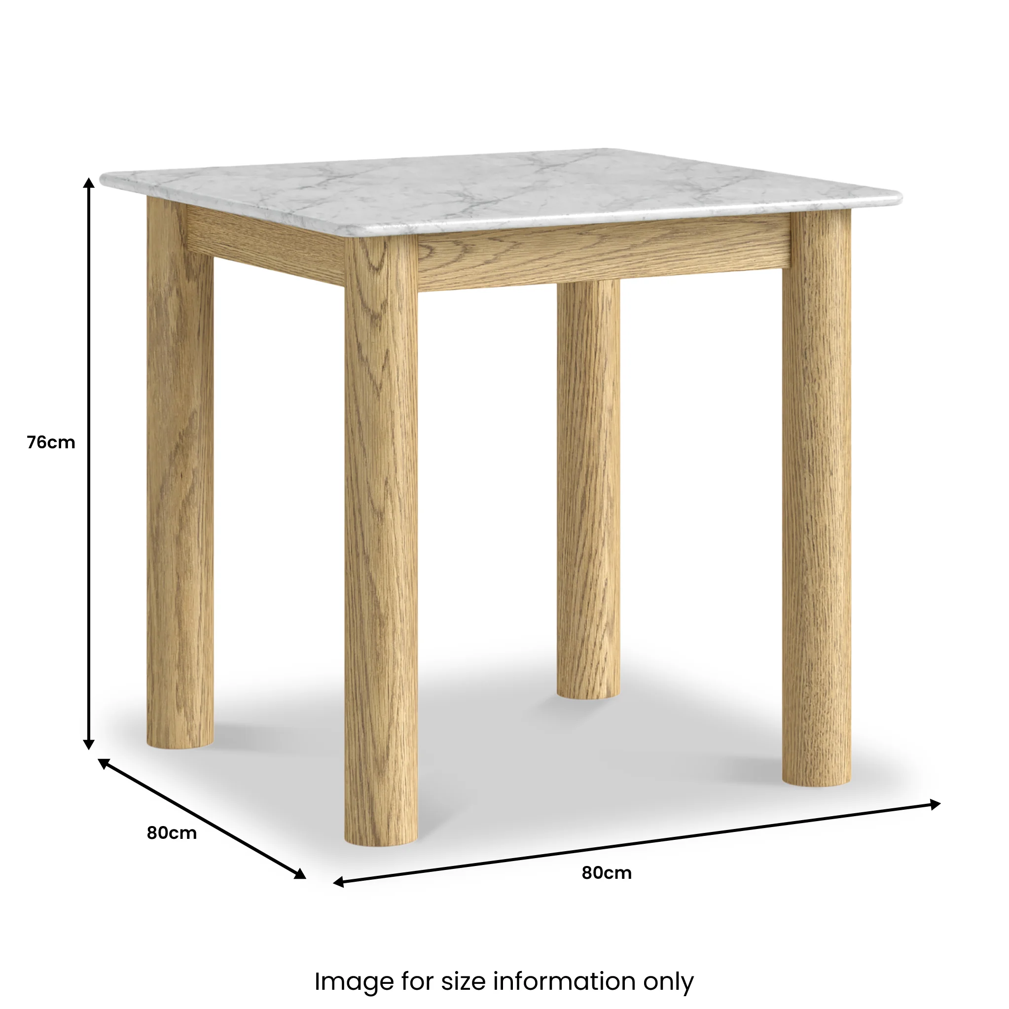 Nyssa Marble Top 80cm Square Dining Table - Image 3