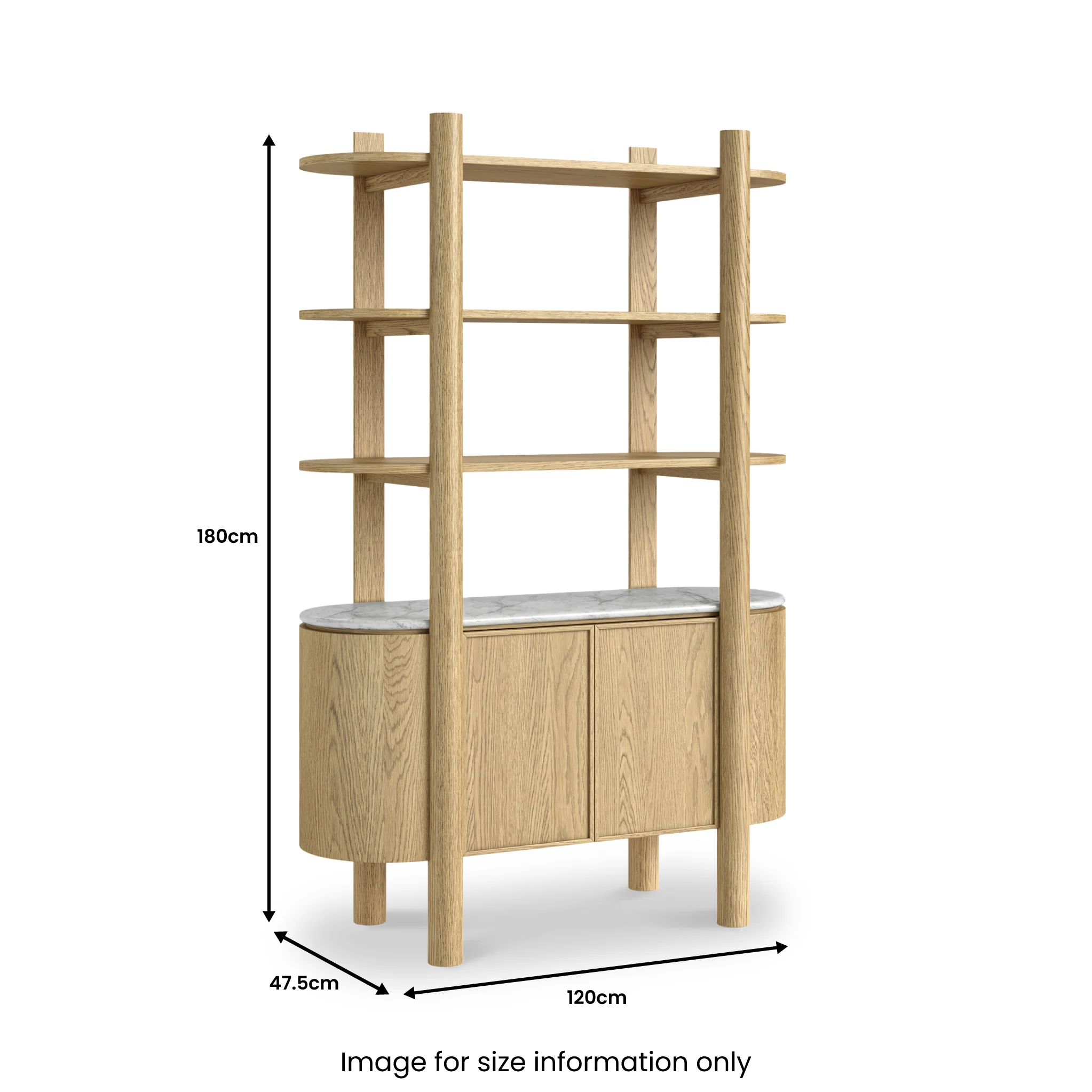 Nyssa Marble Top Bookcase - Image 2