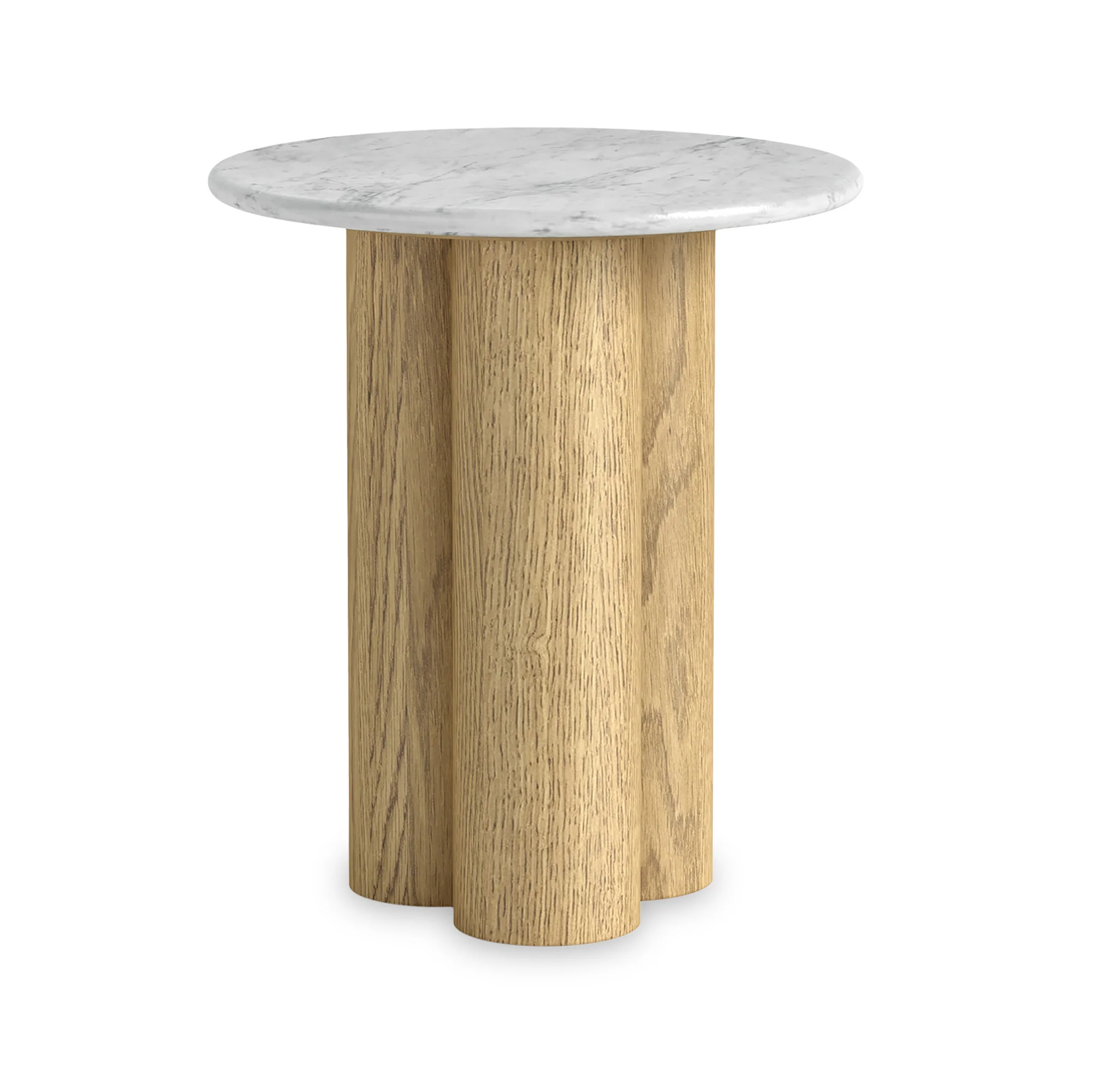 Nyssa Marble Top Columned Side Table