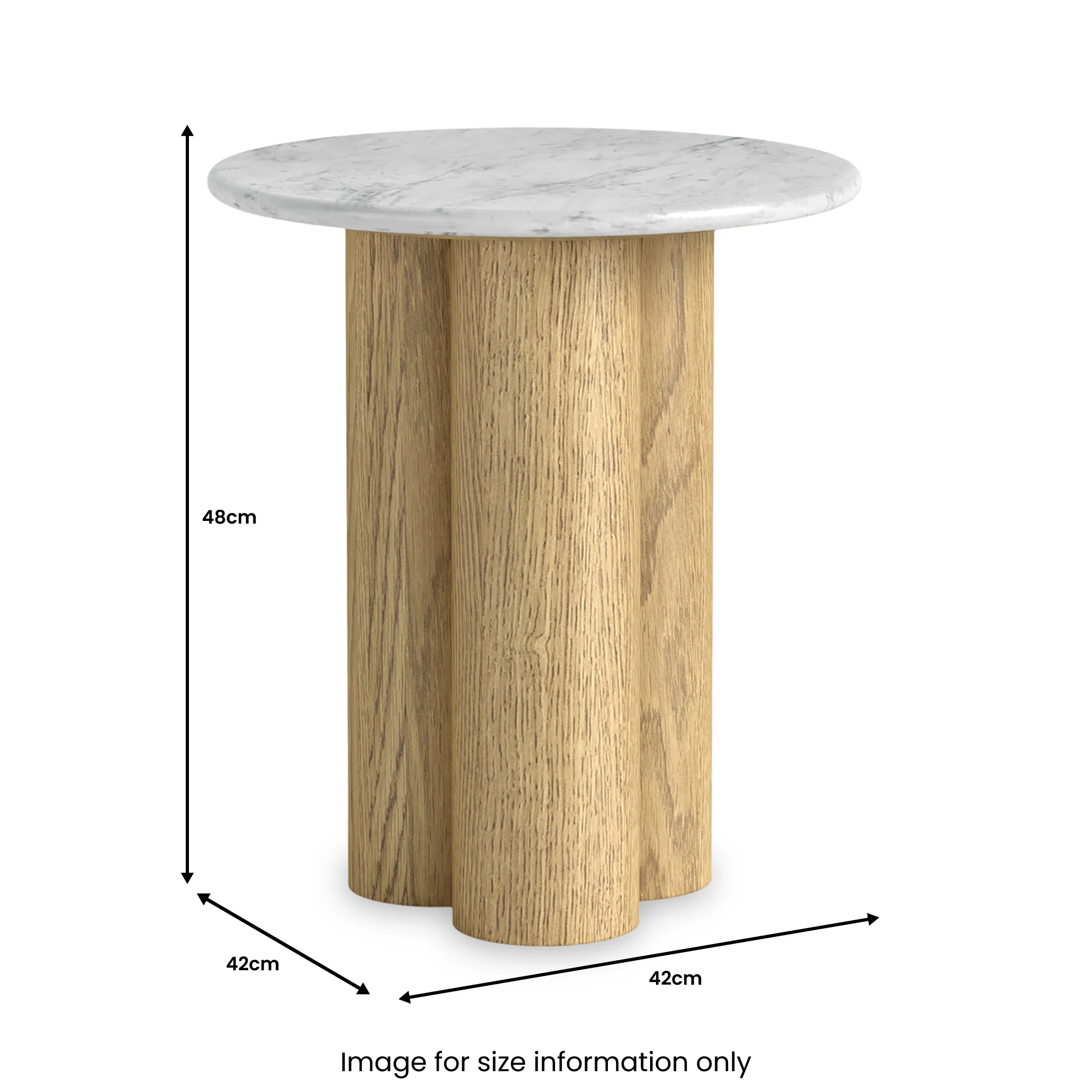 Nyssa Marble Top Columned Side Table - Image 3