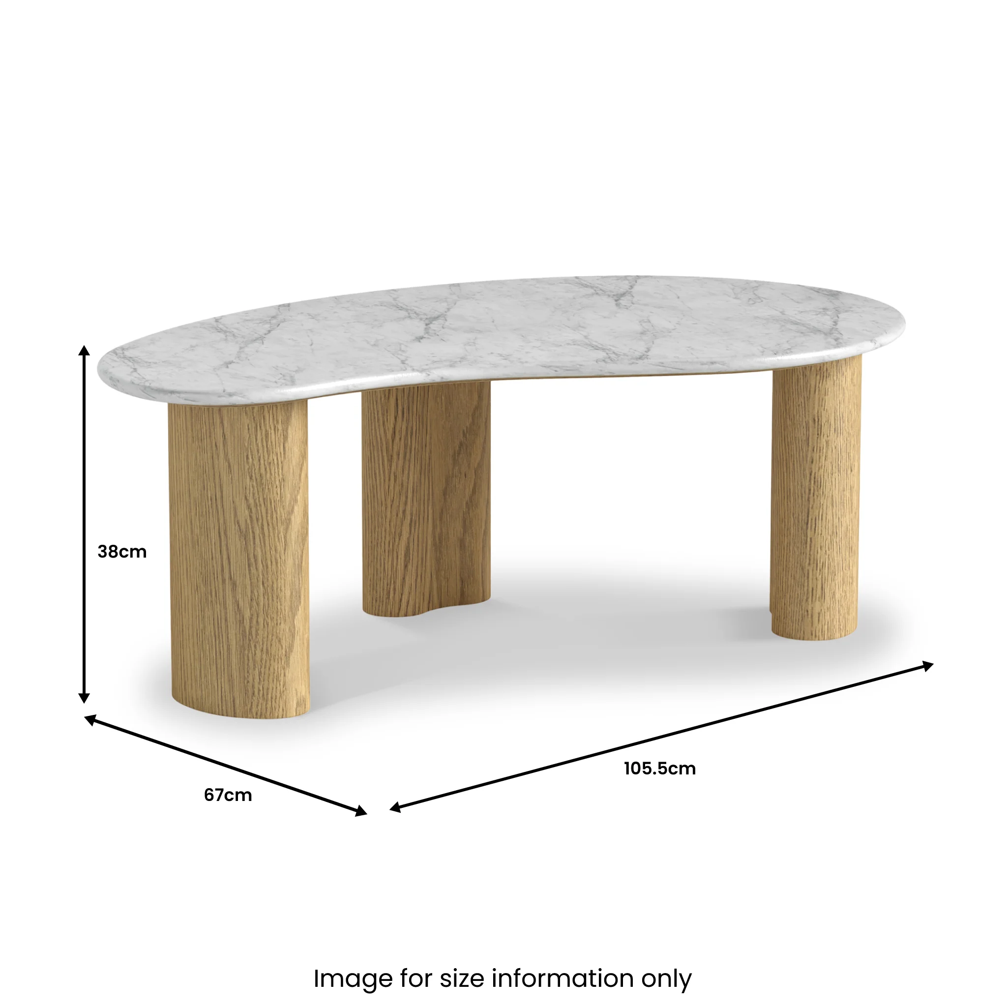 Nyssa Marble Top Tear Drop Coffee Table - Image 4