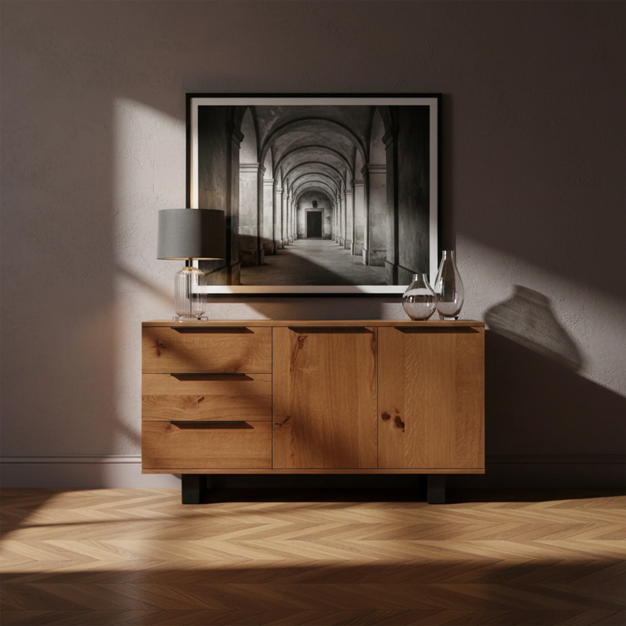 Oak Mill Waxed Small Sideboard - Image 2