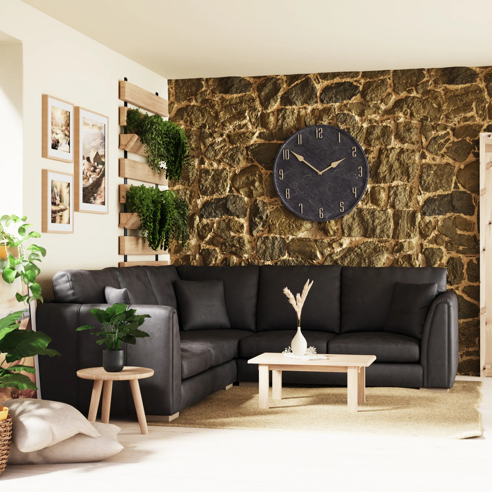 Oakley Faux Leather 2 Corner 2 Sofa - Image 12