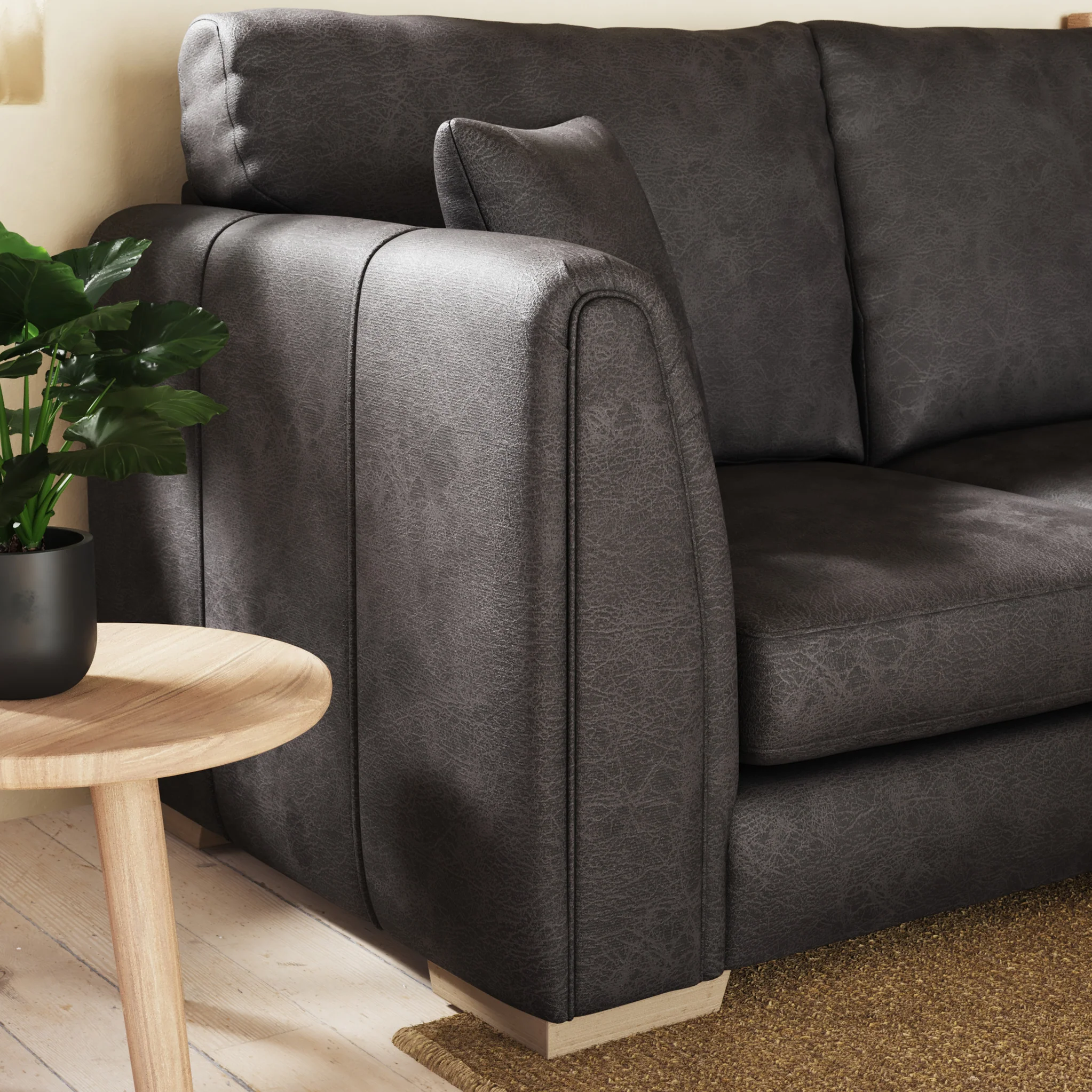 Oakley Faux Leather 3 Seater Sofa - Image 23