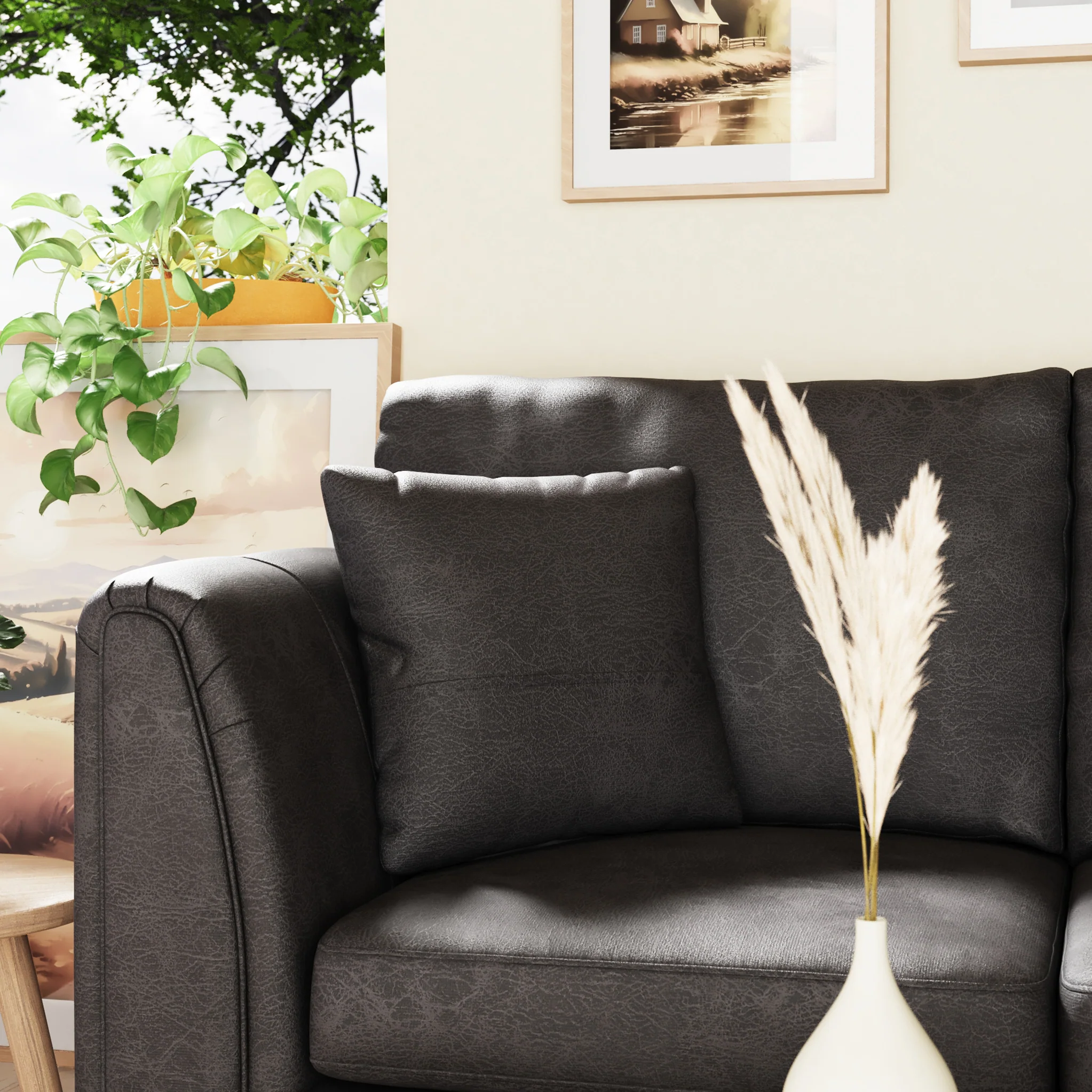 Oakley Faux Leather 3 Seater Sofa - Image 24