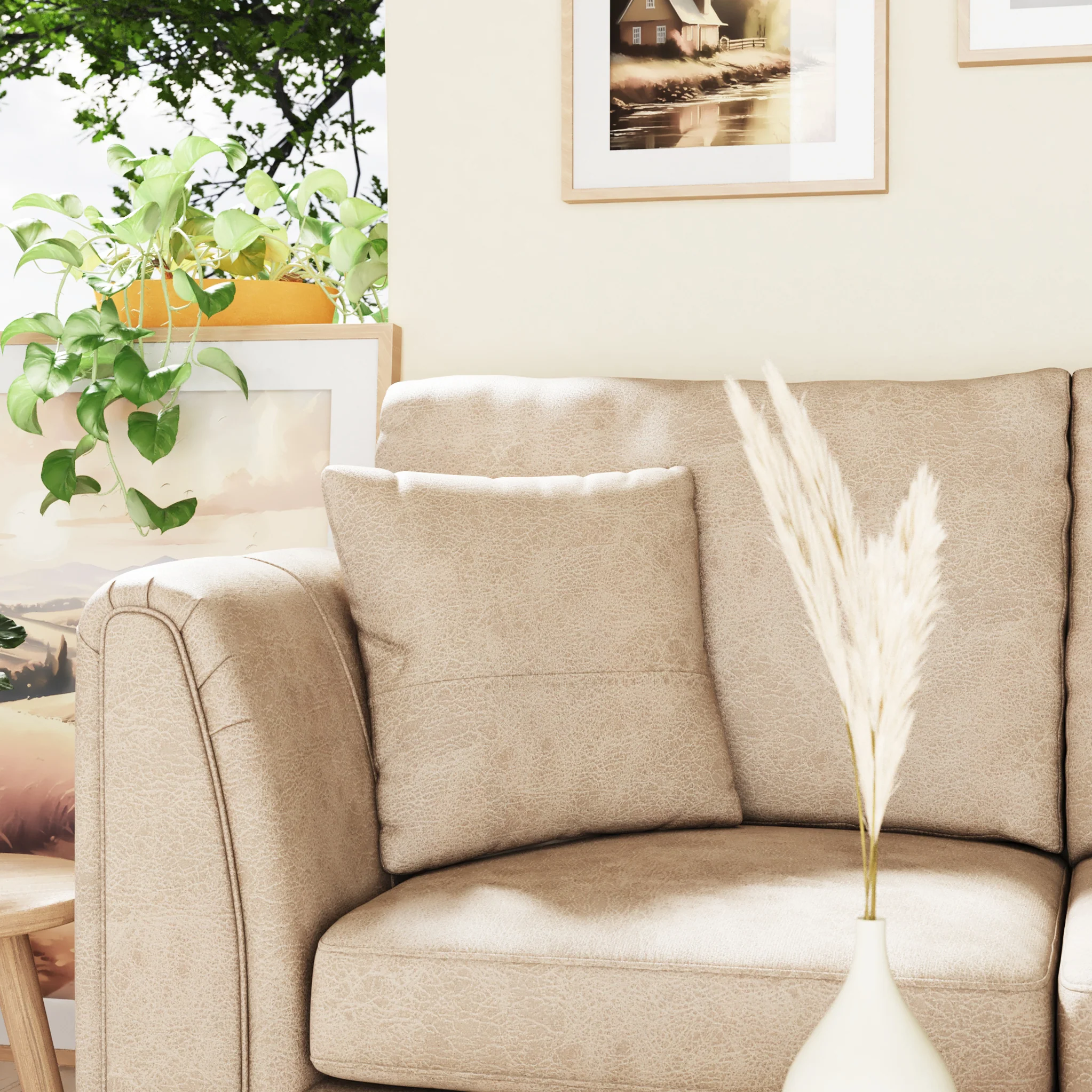 Oakley Faux Leather 3 Seater Sofa - Image 9