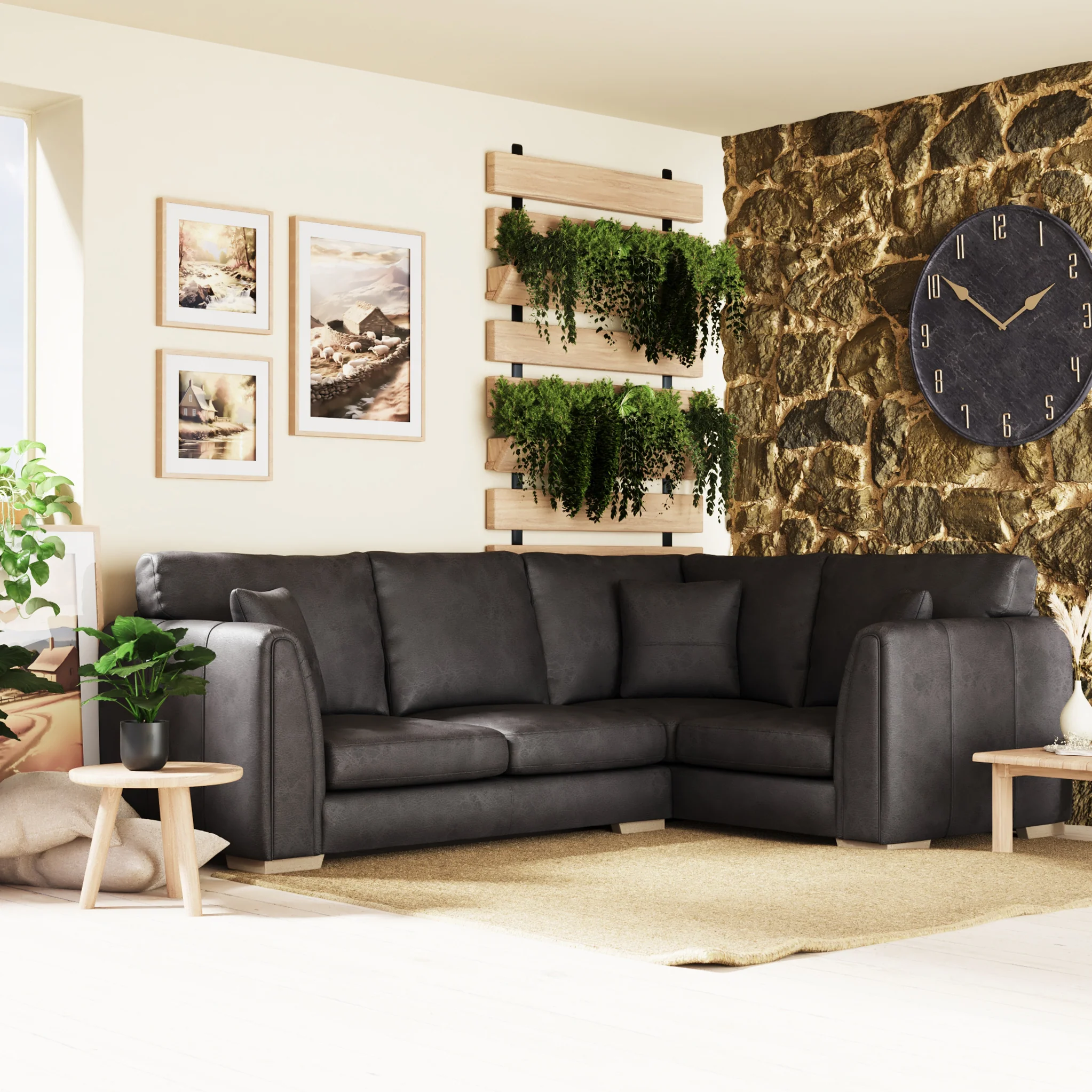 Oakley Faux Leather Corner Sofa - Image 17