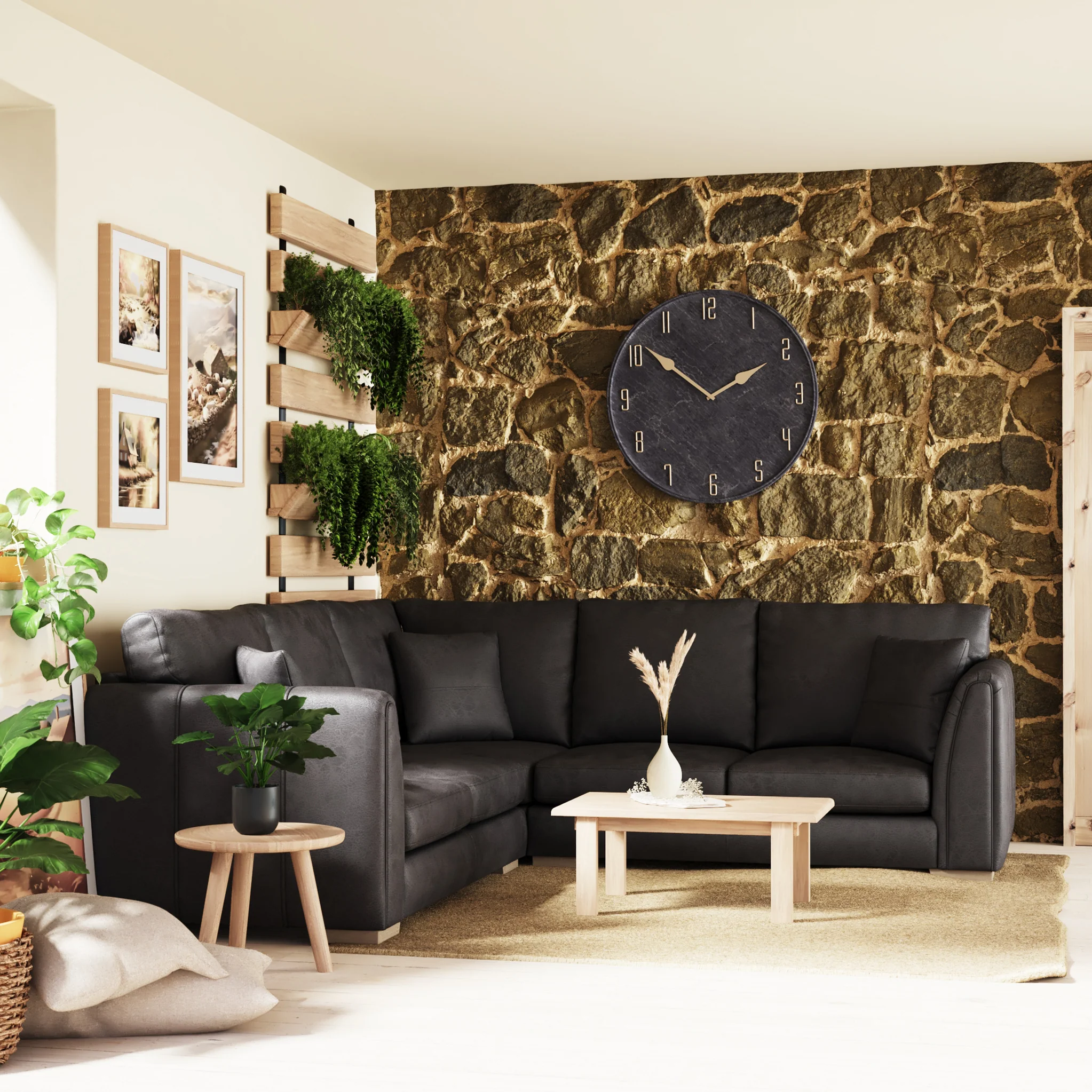 Oakley Faux Leather Corner Sofa - Image 25