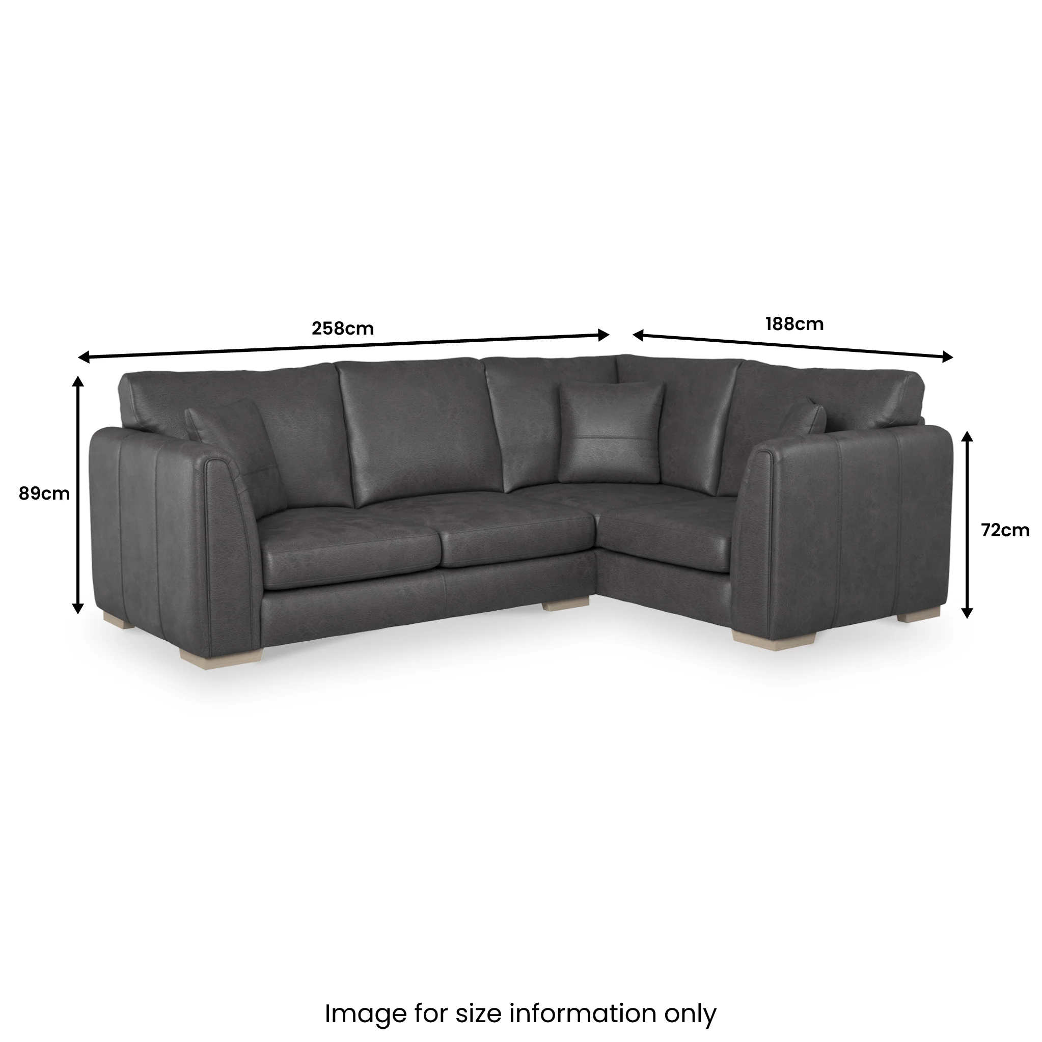 Oakley Faux Leather Corner Sofa - Image 44