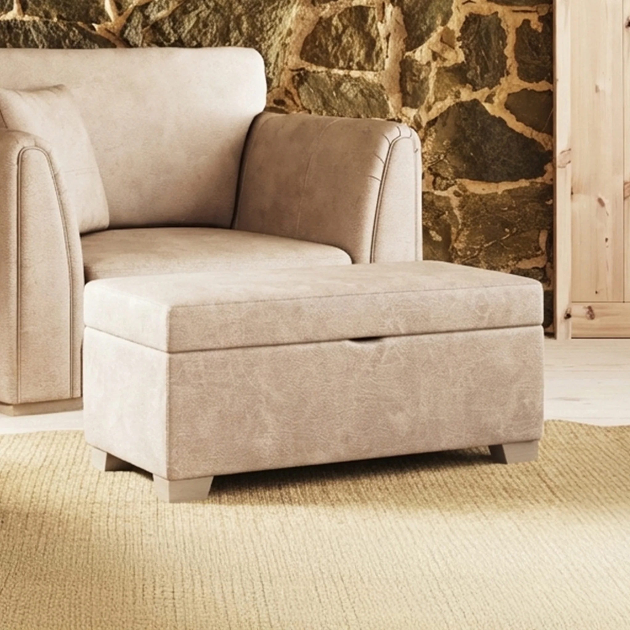 Oakley Faux Leather Storage Footstool - Image 2