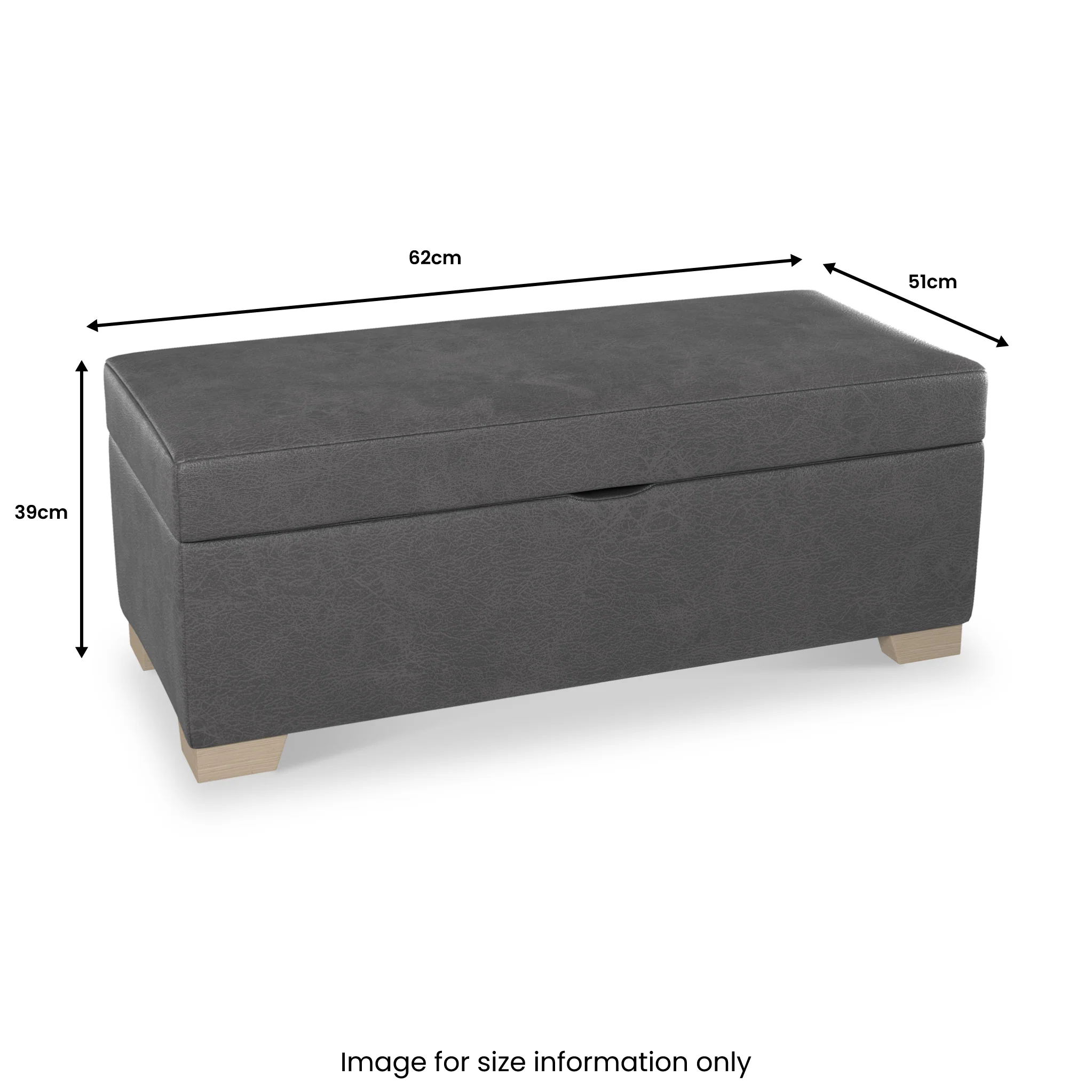 Oakley Faux Leather Storage Footstool - Image 28