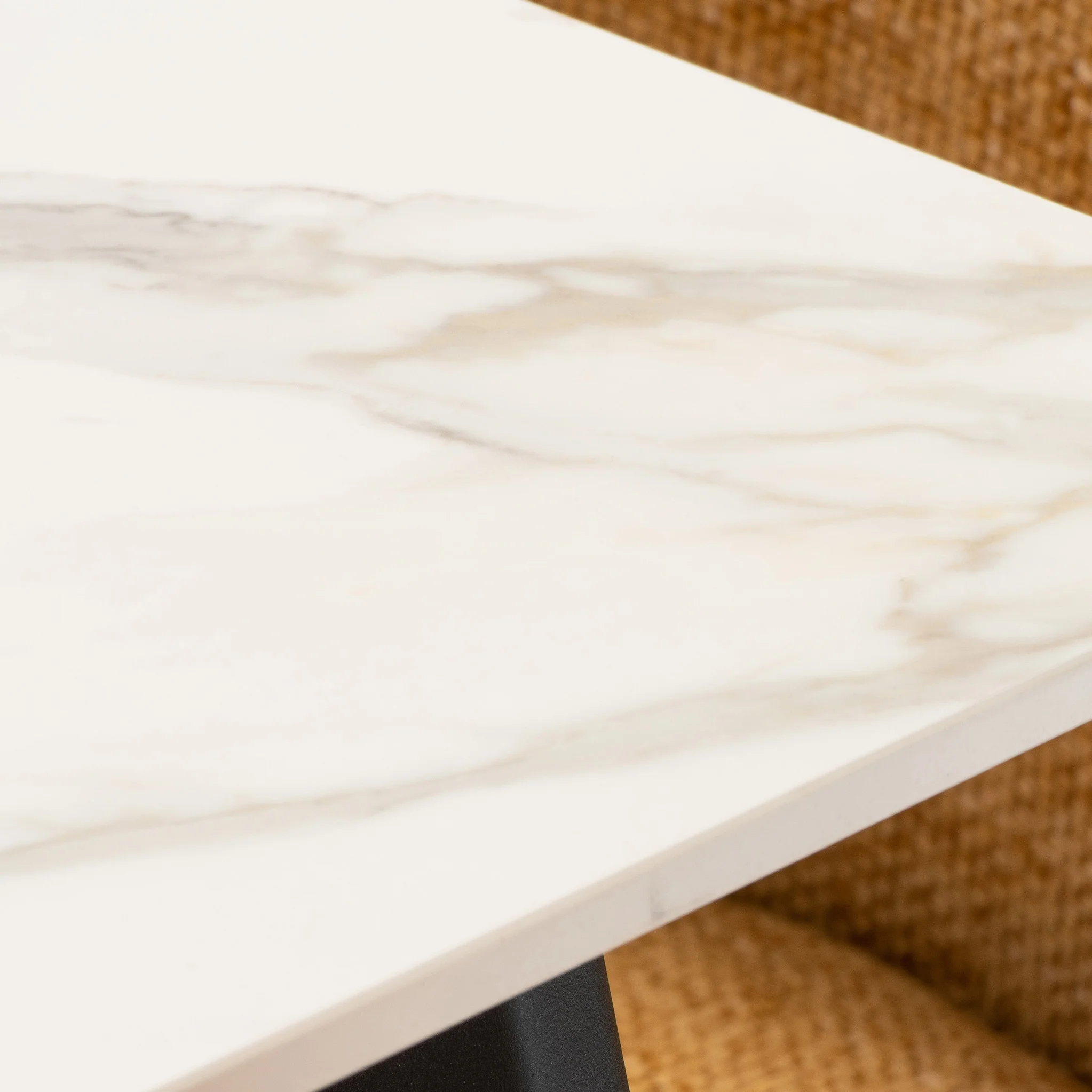 Owen White & Gold Sintered Stone Dining Table - Image 4