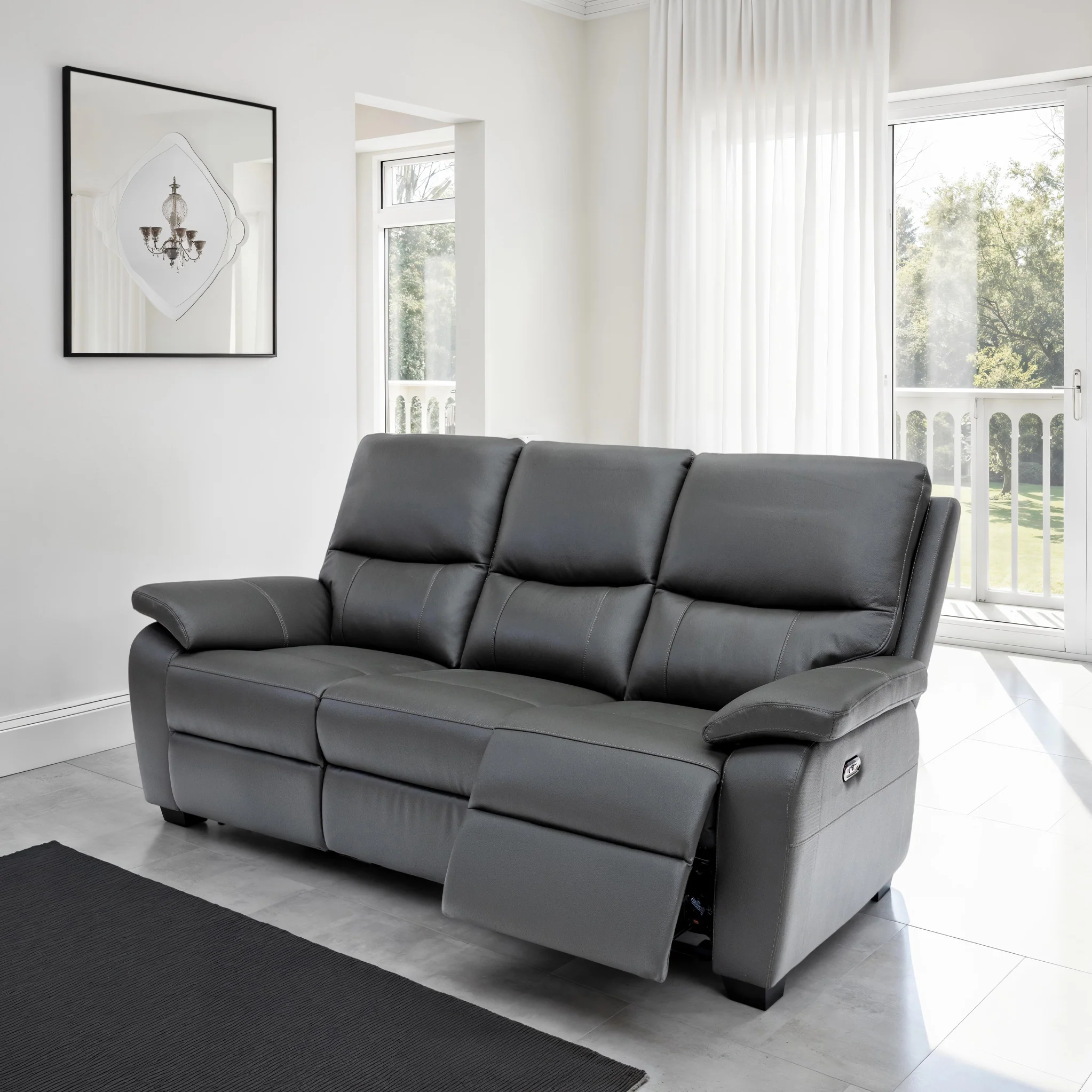 Oxley Leather 3 Seater Power Recliner - Image 2