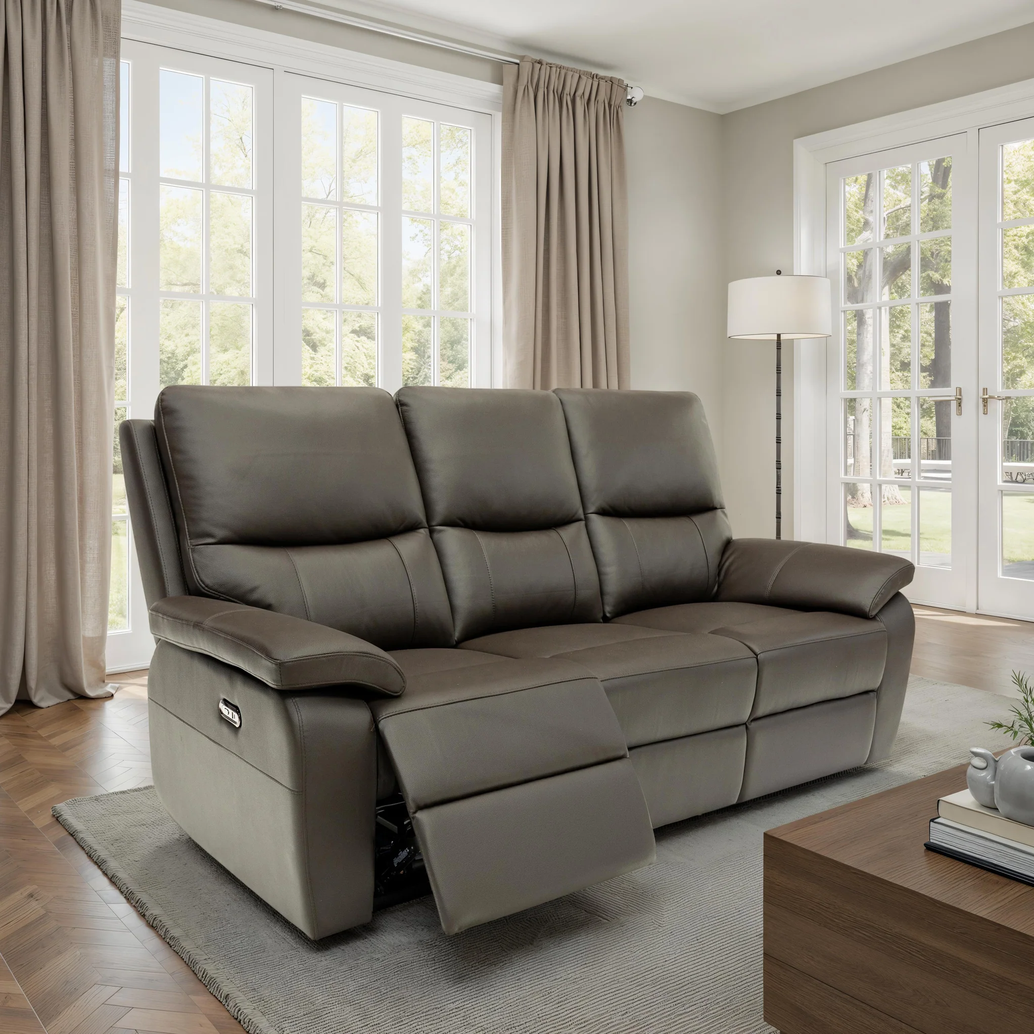 Oxley Leather 3 Seater Power Recliner - Image 8