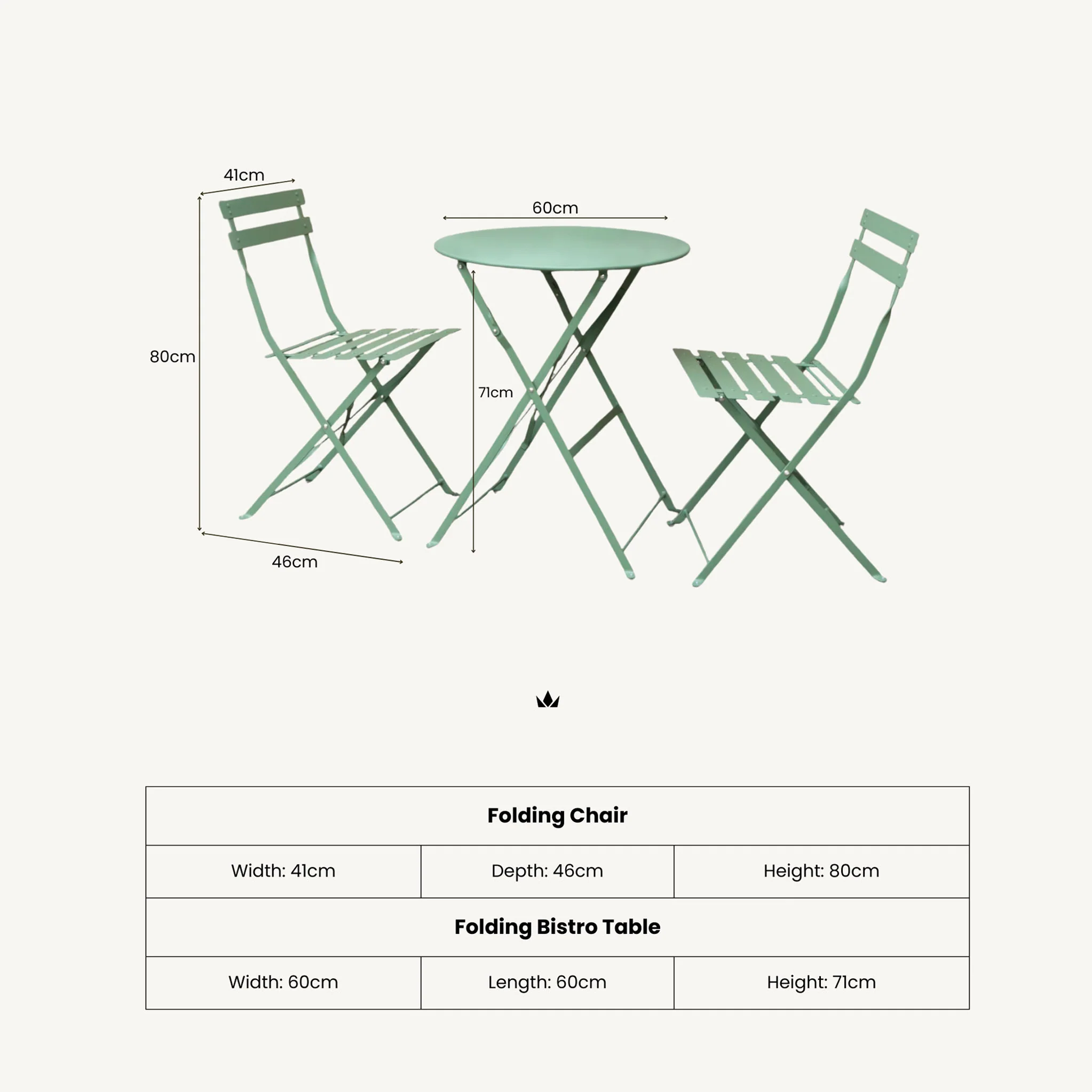 Padstow 2 Seater Bistro Set - Image 13