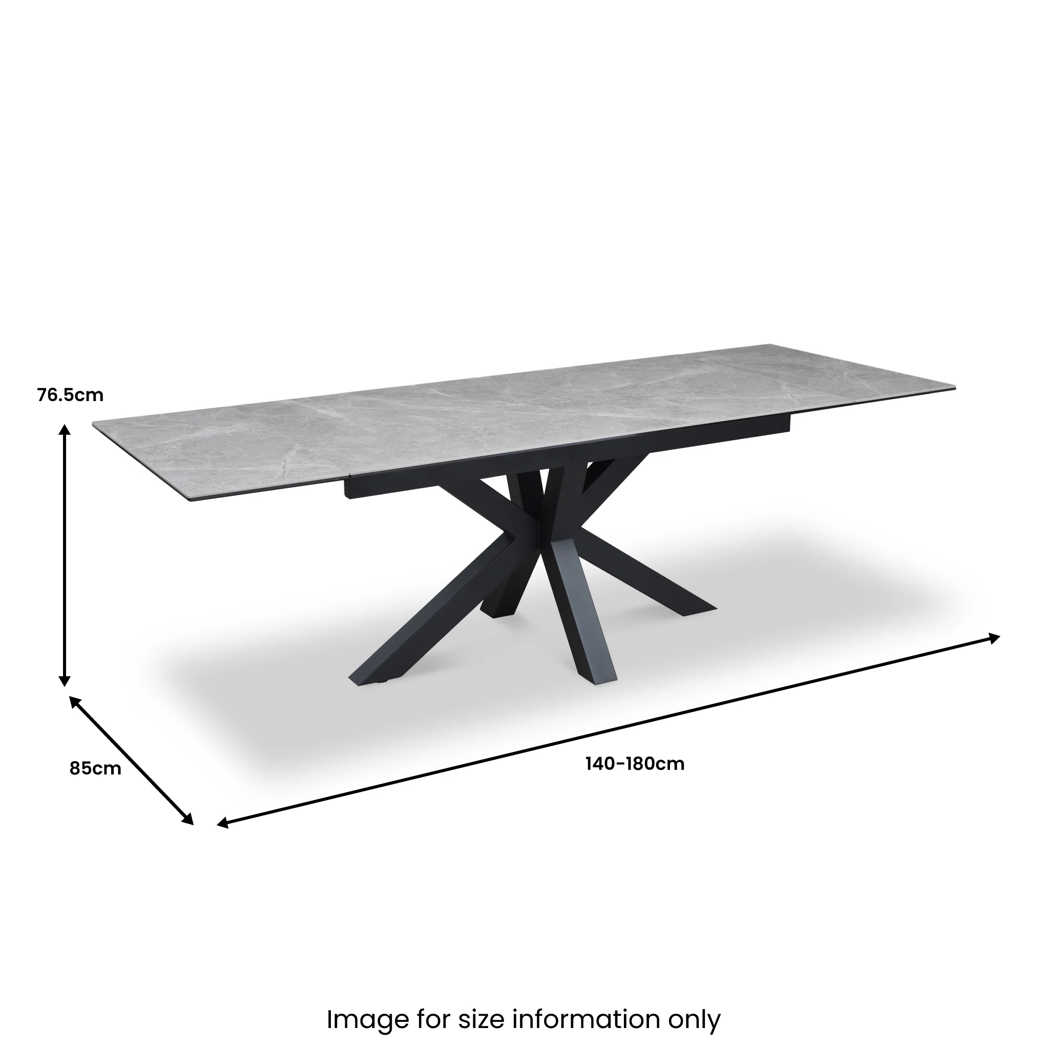 Palma Grey 140-180cm Extending Ceramic Dining Table - Image 5