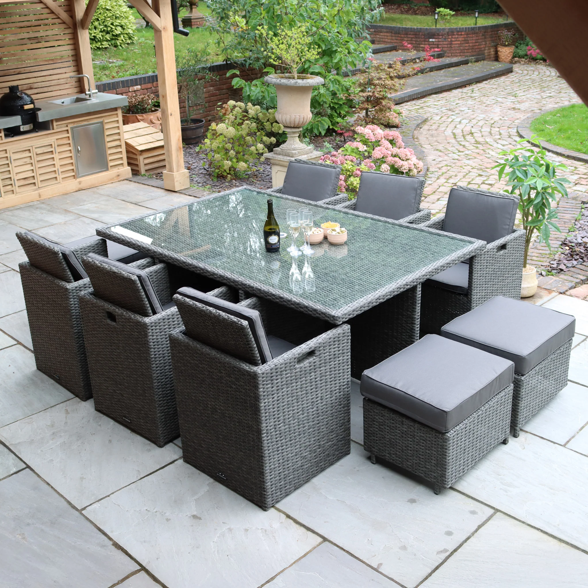 Paris 10 Seat Lux Rattan Cube Set - Image 4