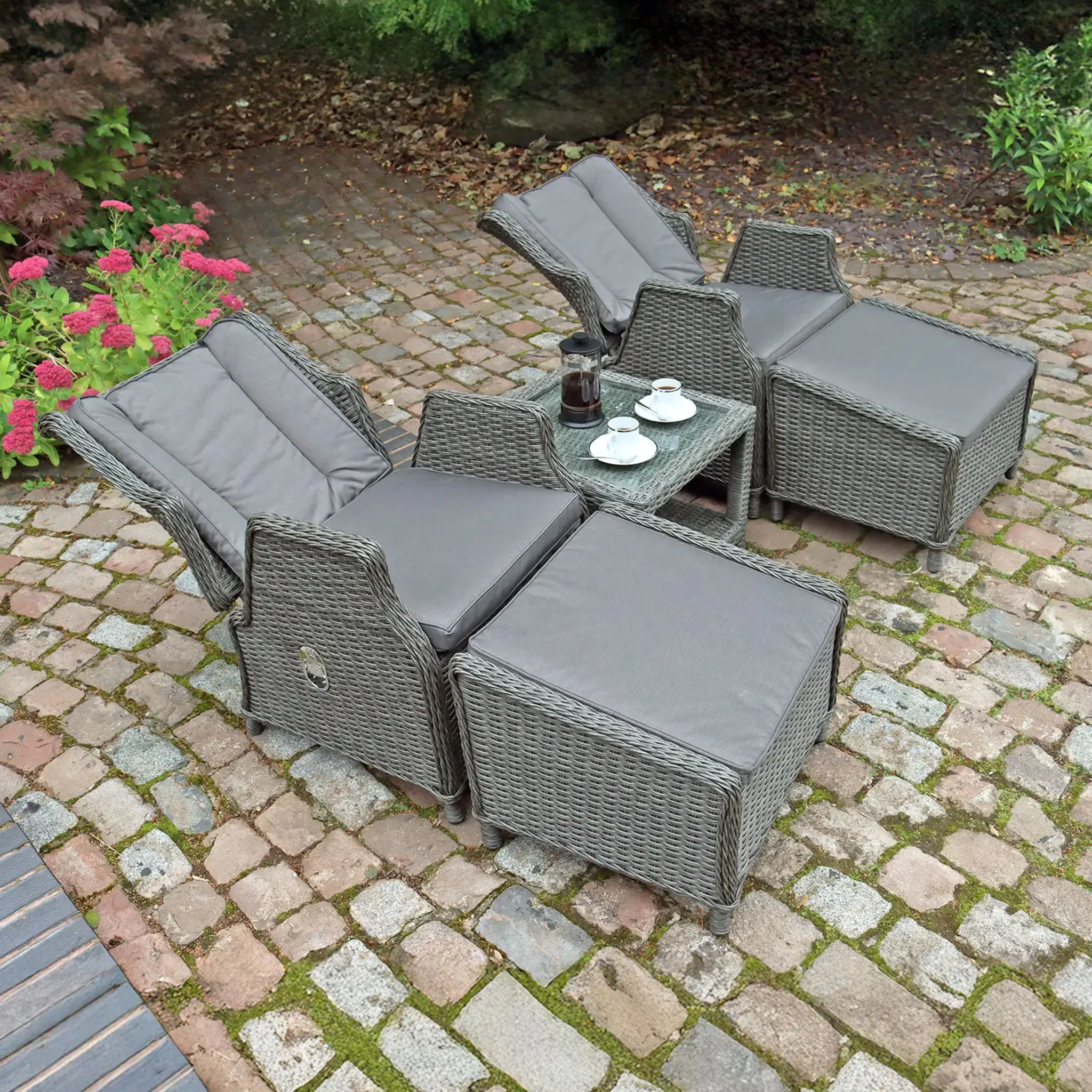 Paris 2 Seater High Back Recliner Comfort Companion Set - Image 2