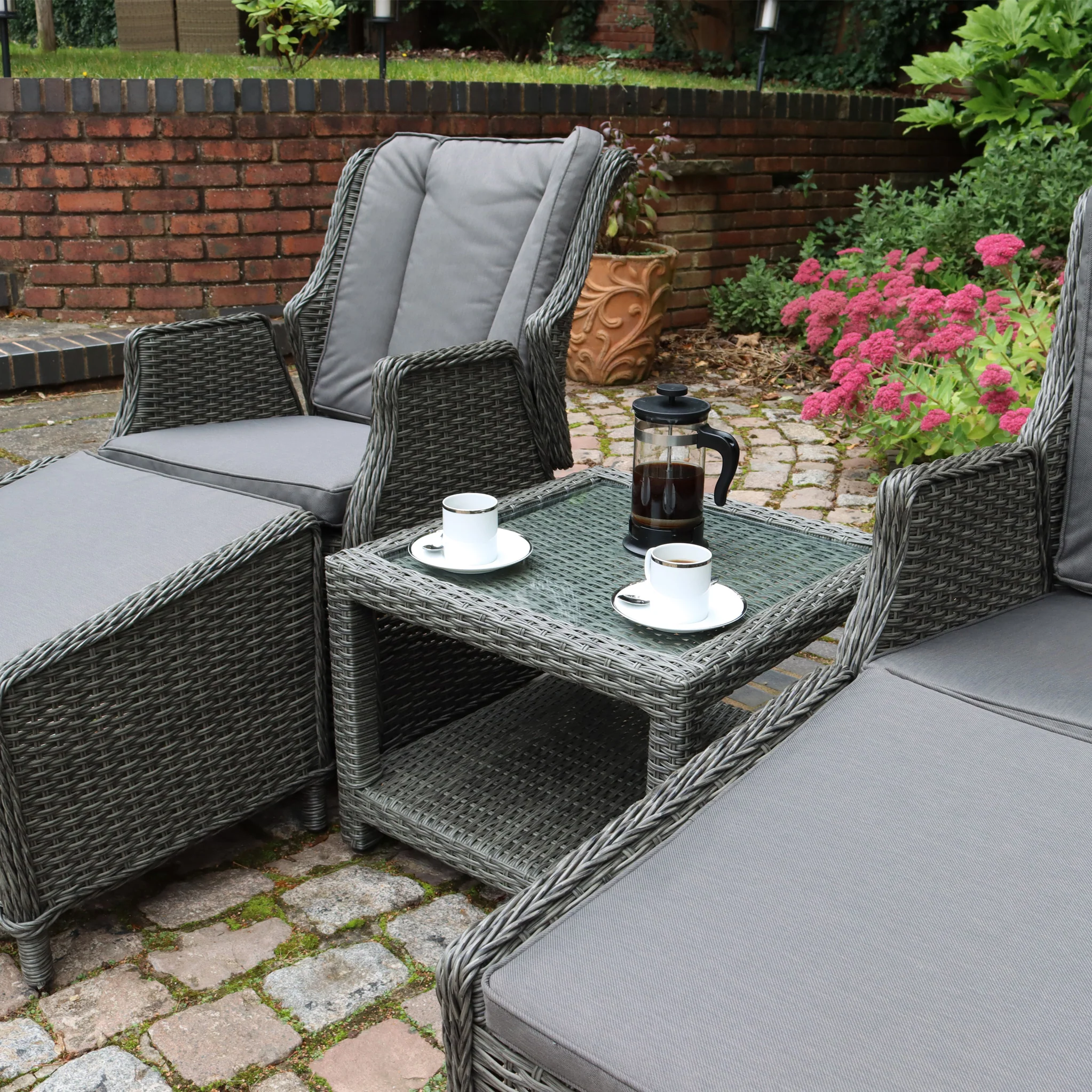 Paris 2 Seater High Back Recliner Comfort Companion Set - Image 3
