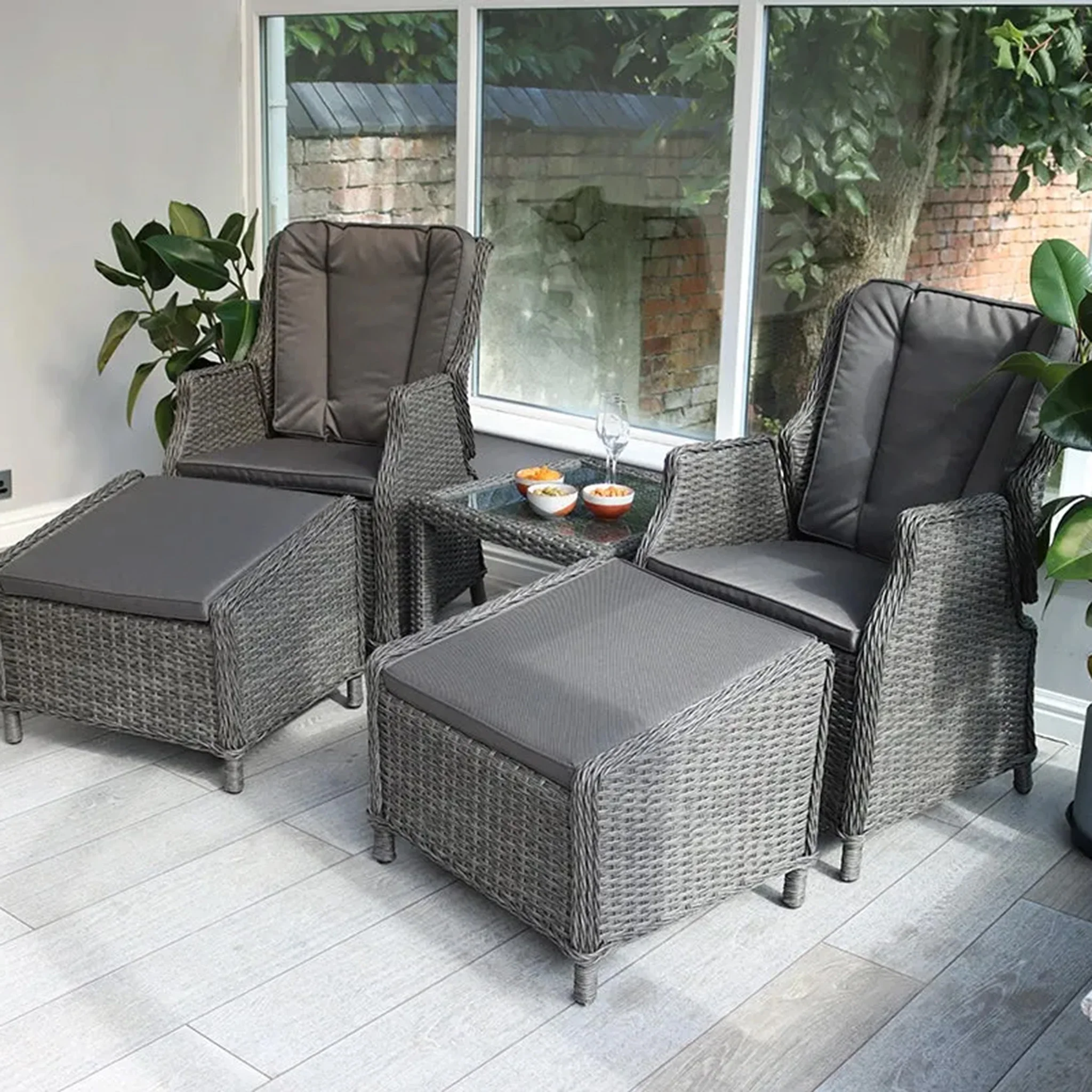 Paris 2 Seater High Back Recliner Comfort Companion Set - Image 4