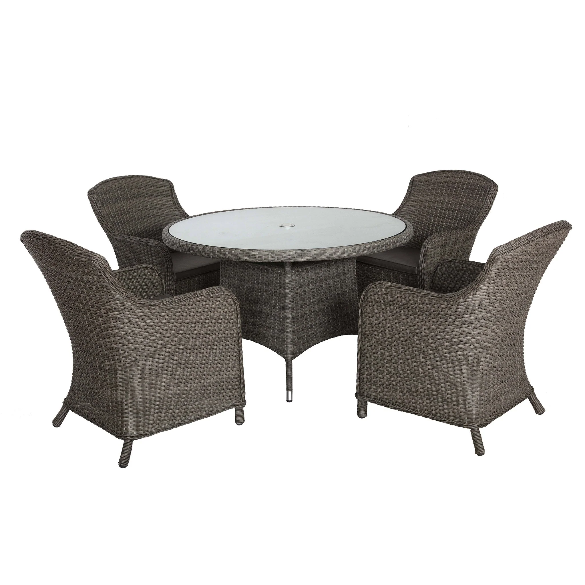 Paris 4 Seat 110cm Lux Rattan Dining Set - Image 10