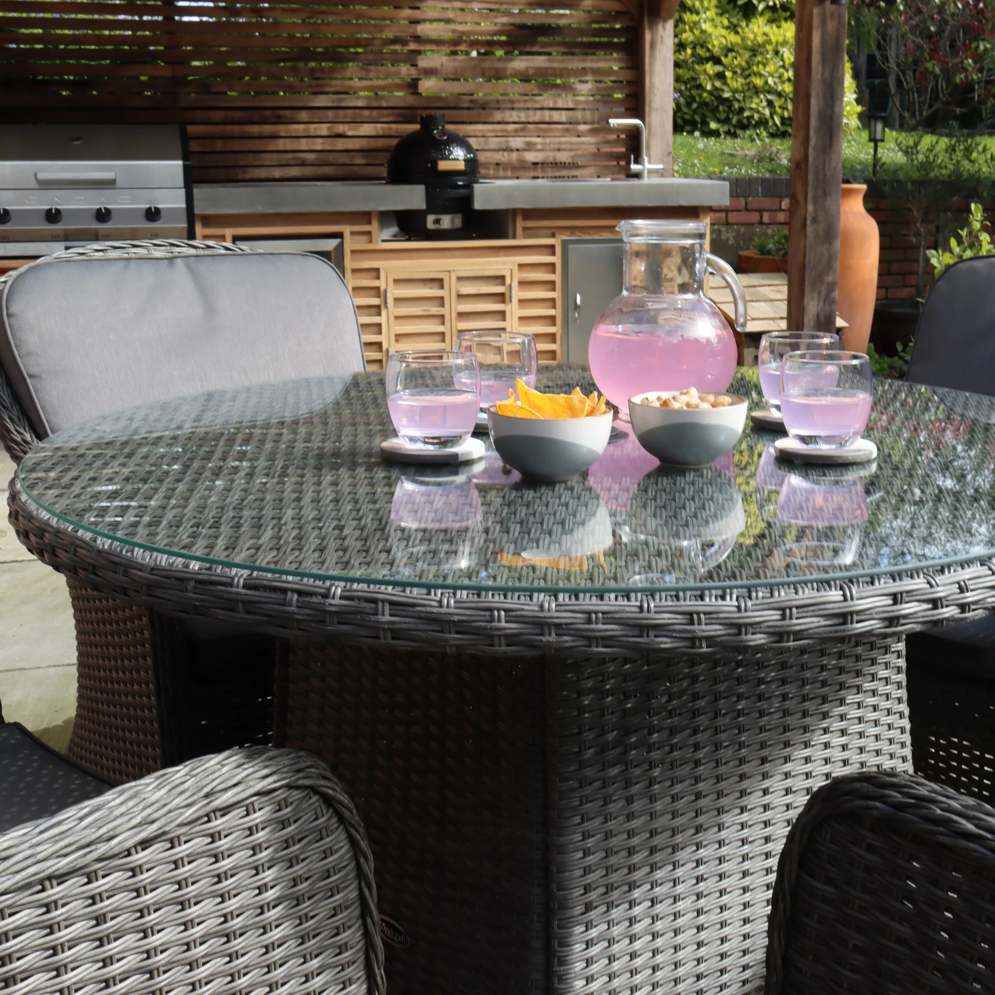 Paris 4 Seat 110cm Lux Rattan Dining Set - Image 4