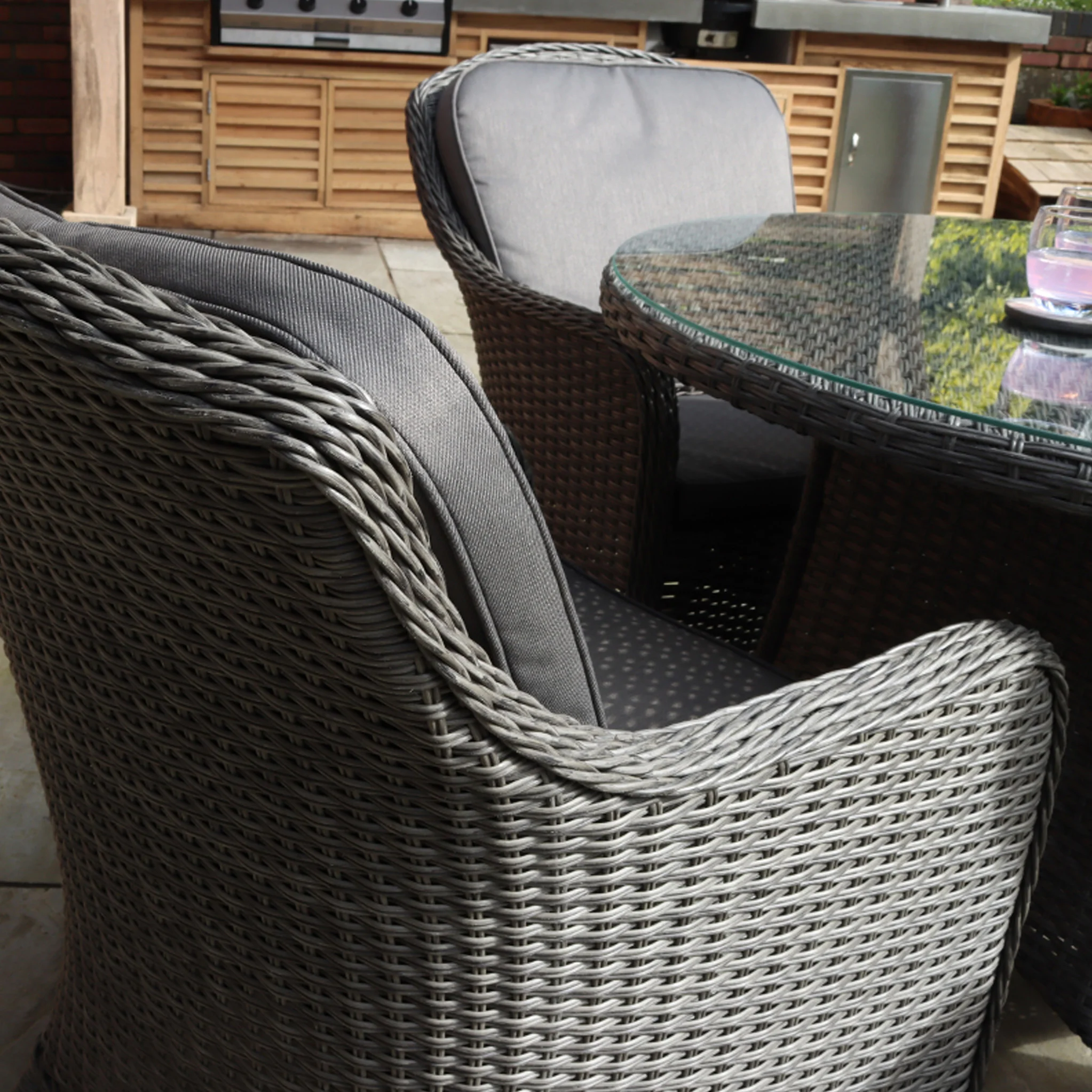 Paris 4 Seat 110cm Lux Rattan Dining Set - Image 5