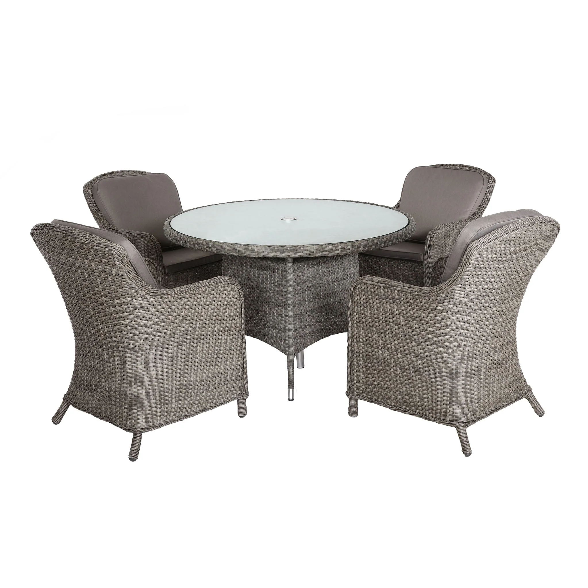 Paris 4 Seat 110cm Lux Rattan Dining Set - Image 9