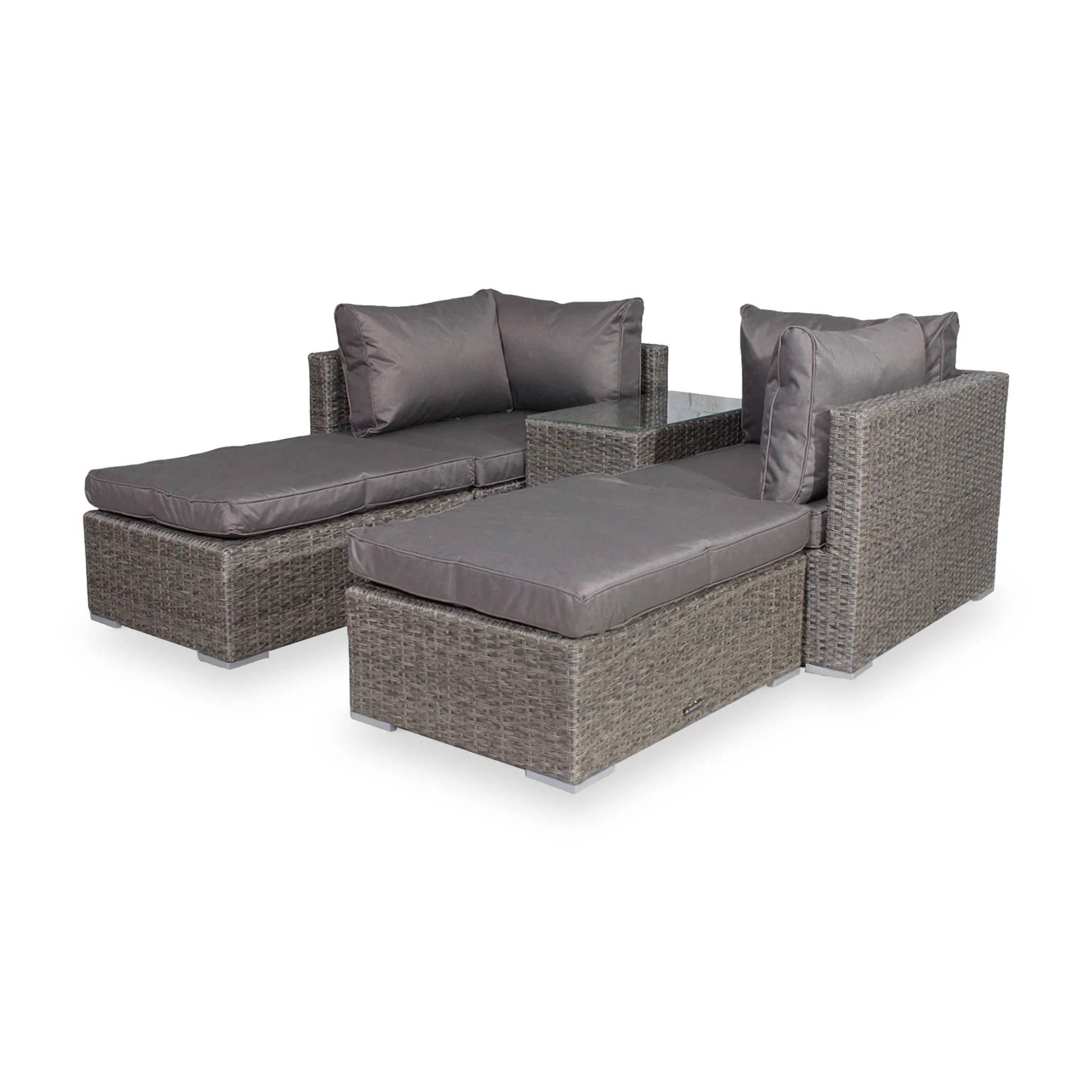 Paris 2-4 Seater Rattan Multi Setting Relaxer Set - Image 11