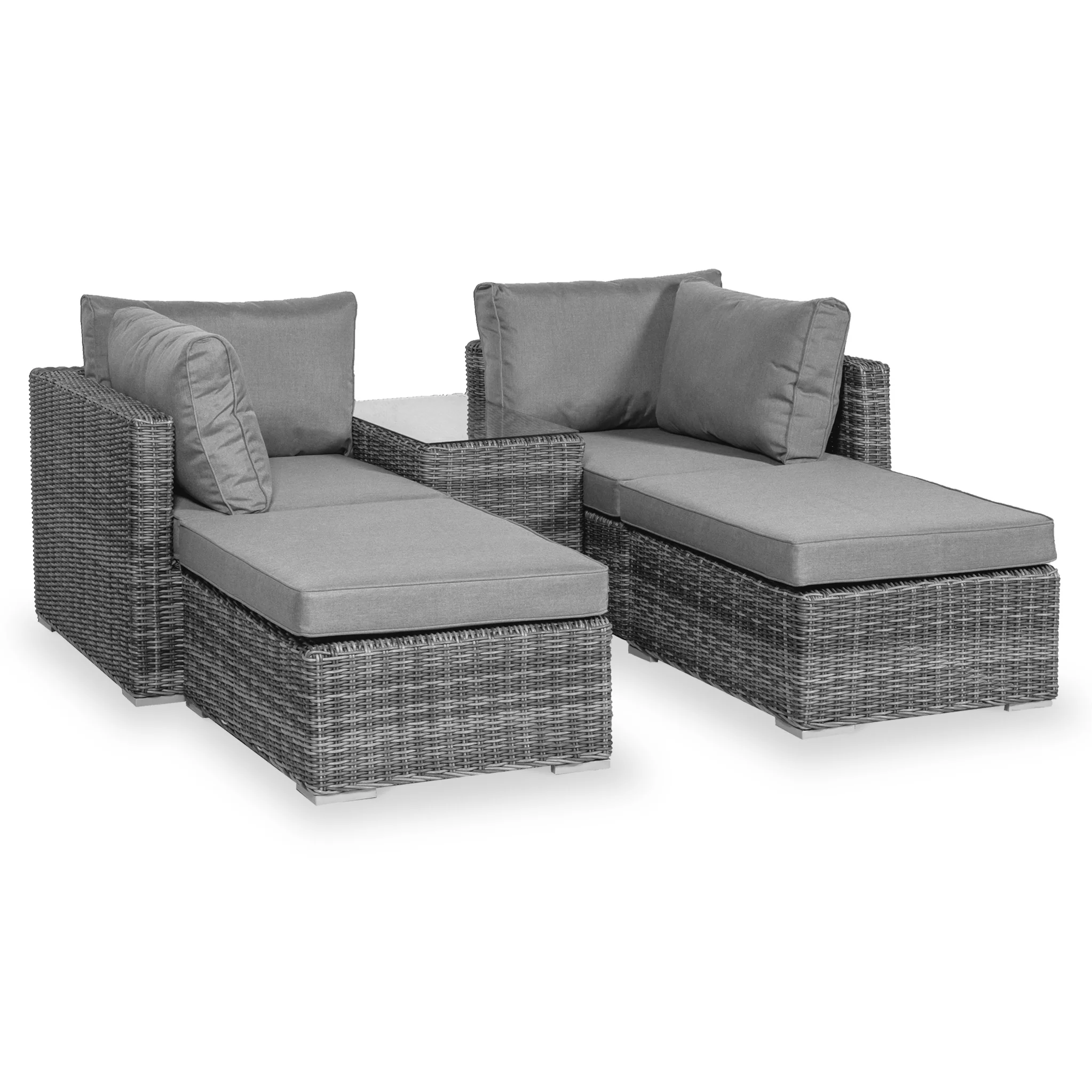 Paris 2-4 Seater Rattan Multi Setting Relaxer Set - Image 9