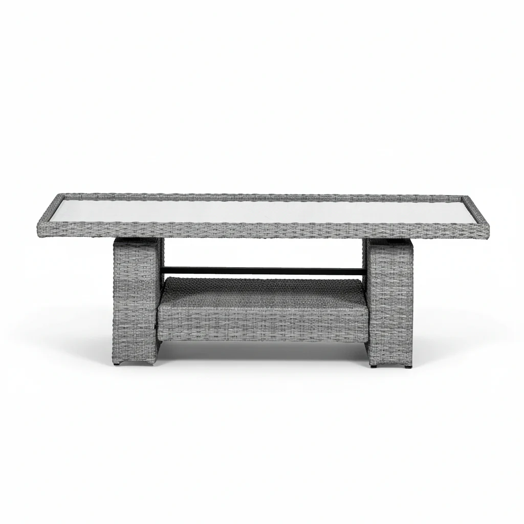 Paris Rattan Lounge Dining Set with Rise and Fall Table - Image 14