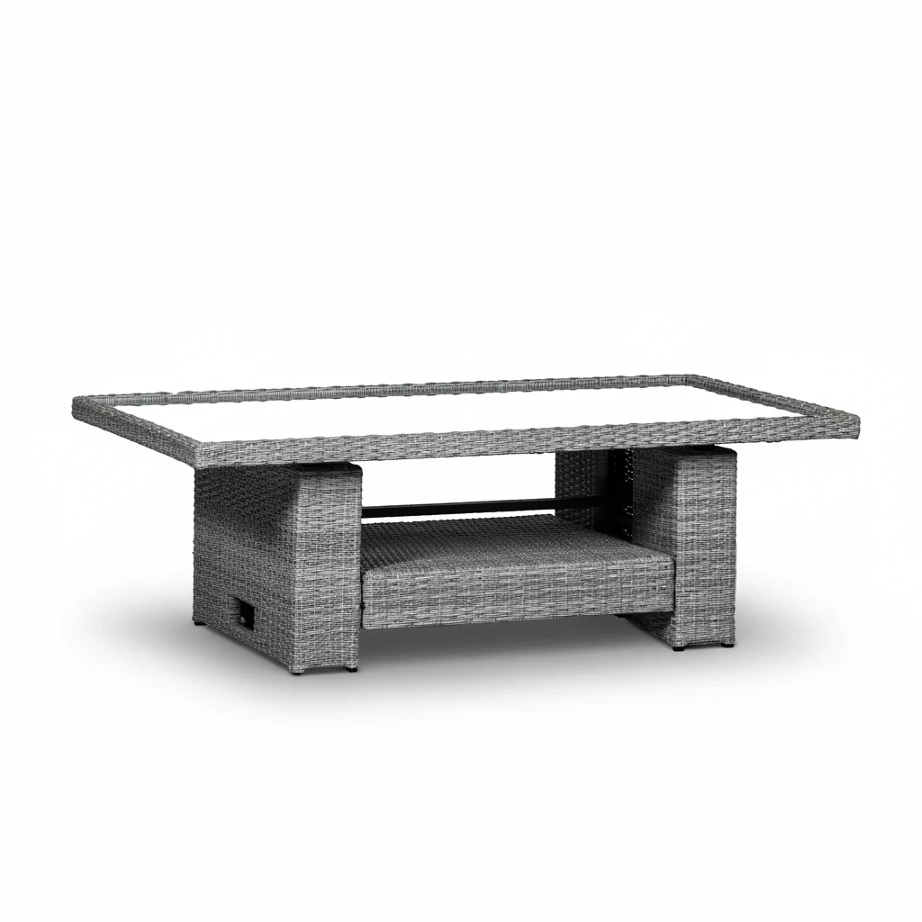 Paris Rattan Lounge Dining Set with Rise and Fall Table - Image 16