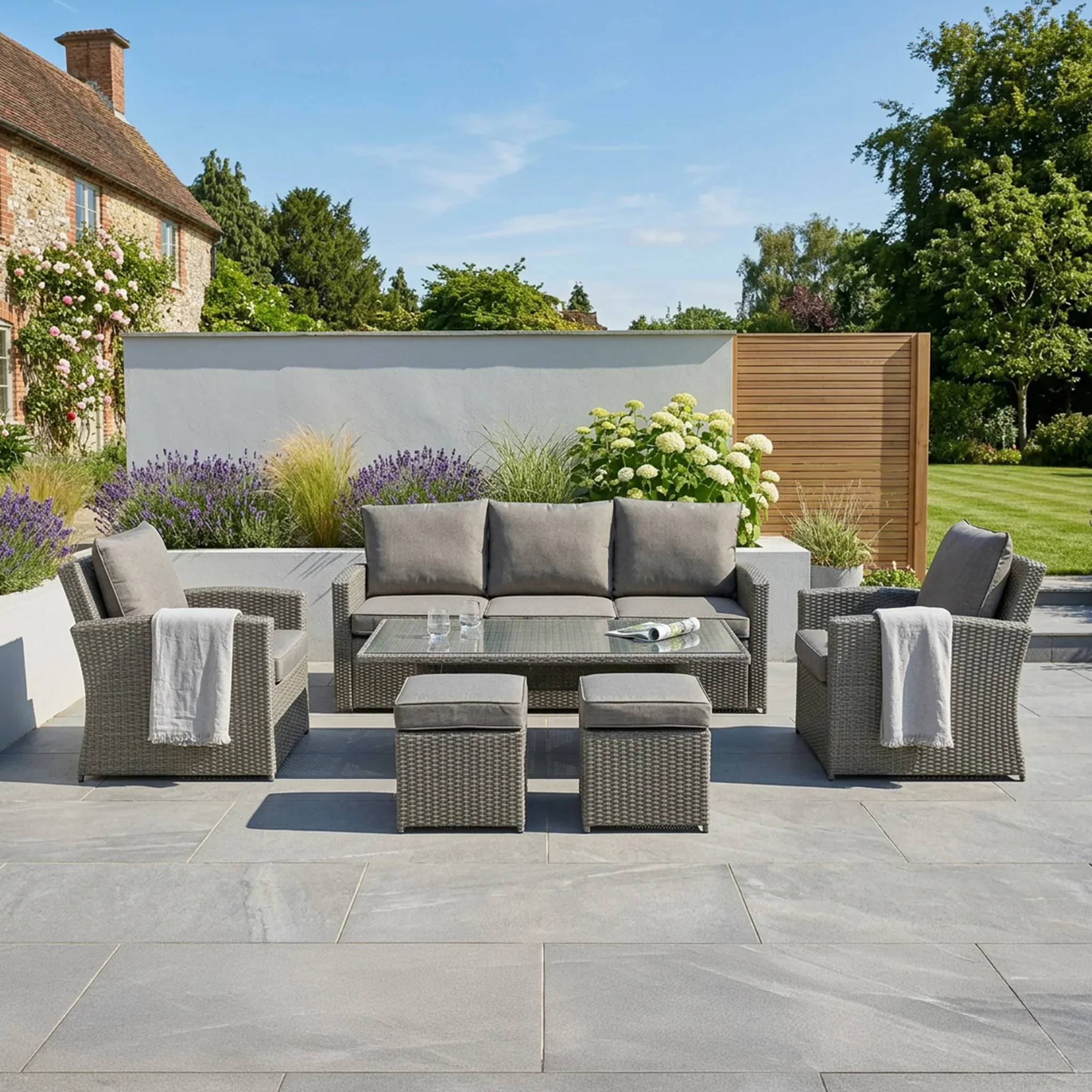 Paris Rattan Seven Seater Deluxe Sofa Dining Set - Image 3