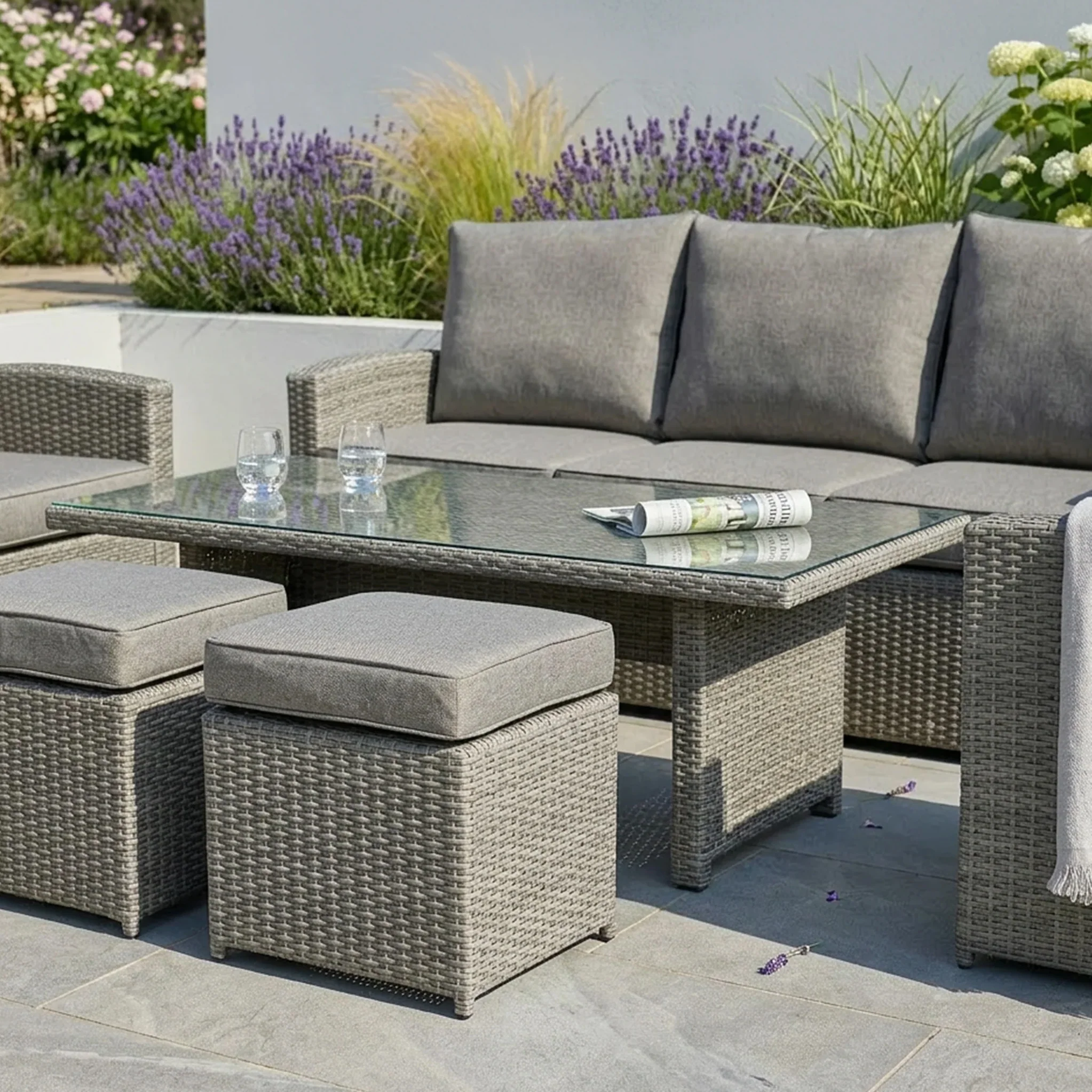 Paris Rattan Seven Seater Deluxe Sofa Dining Set - Image 4