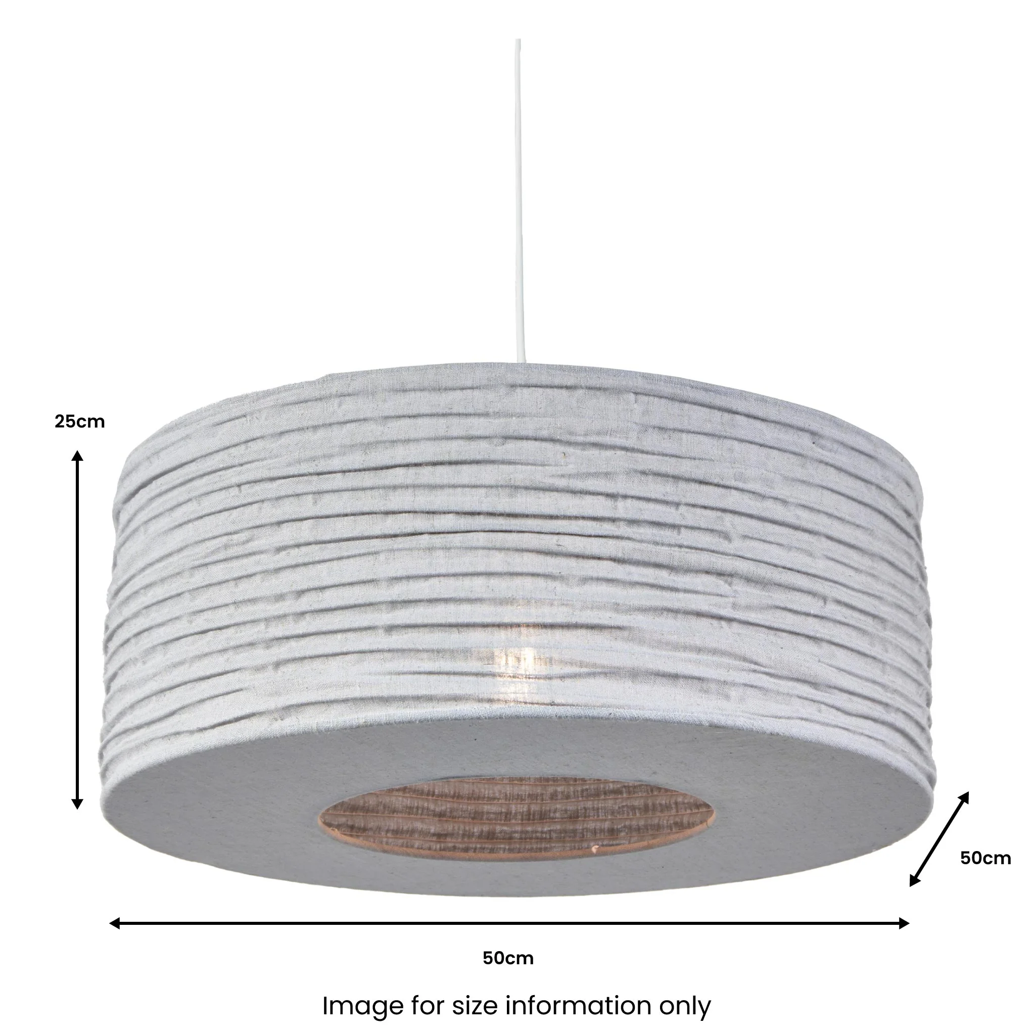 Patpong 50cm Grey Jute Easy Fit Pendant - Image 7