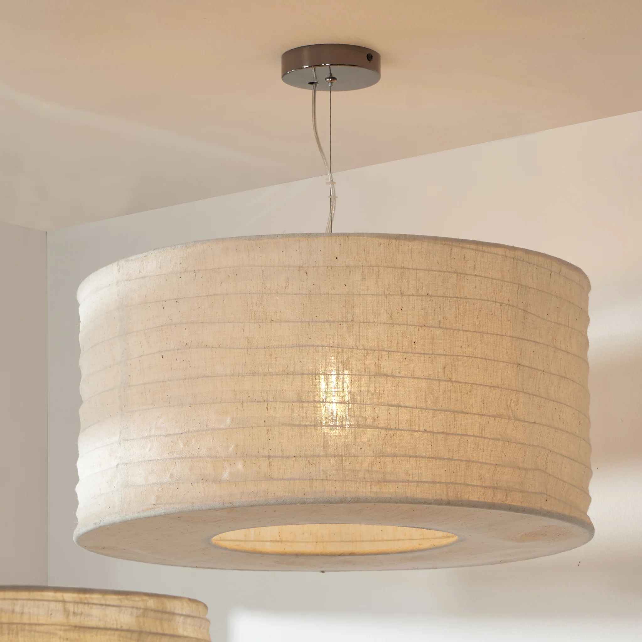 Patpong 50cm White Jute Easy Fit Pendant - Image 2